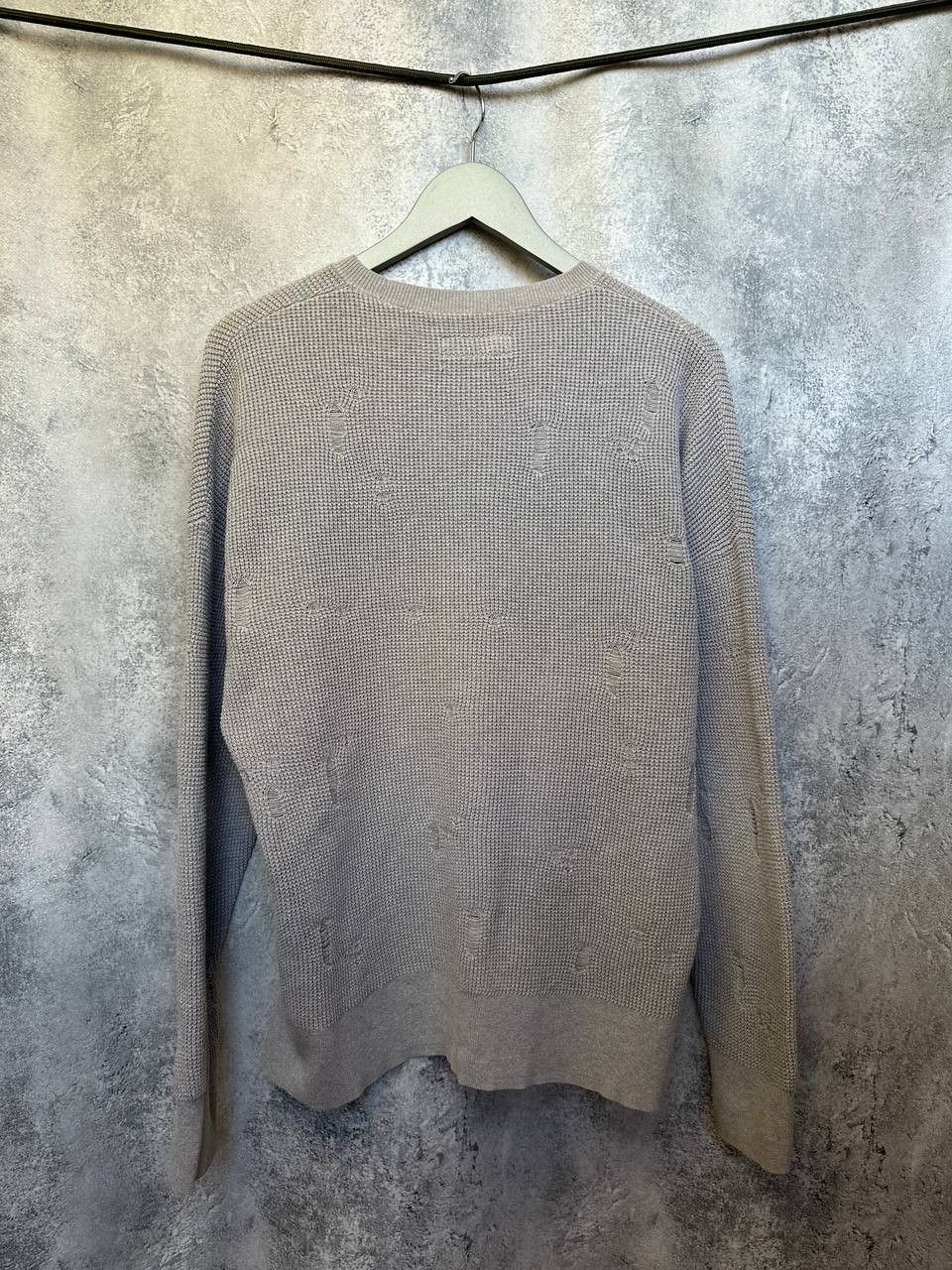 Allsaints ALLSAINTS FORRAM LS CREW Distressed Sweater Waffle Knit AG Size US S / EU 44-46 / 1 - 3 Thumbnail