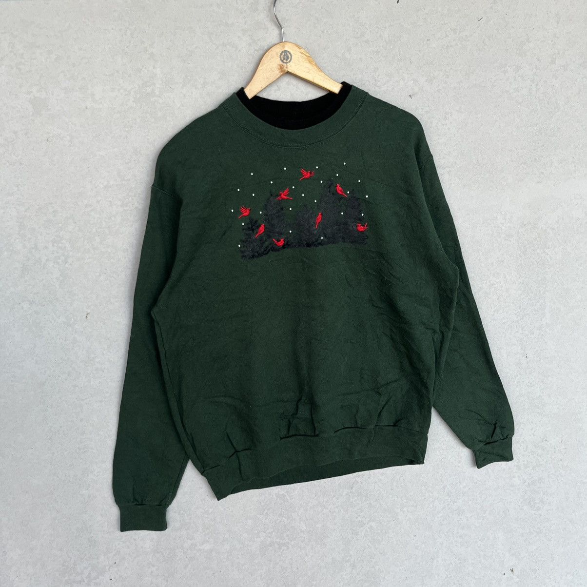 Other Vintage Top Stitch Green With Red Bird Design Size L Size L / US 10 / IT 46 - 3 Thumbnail