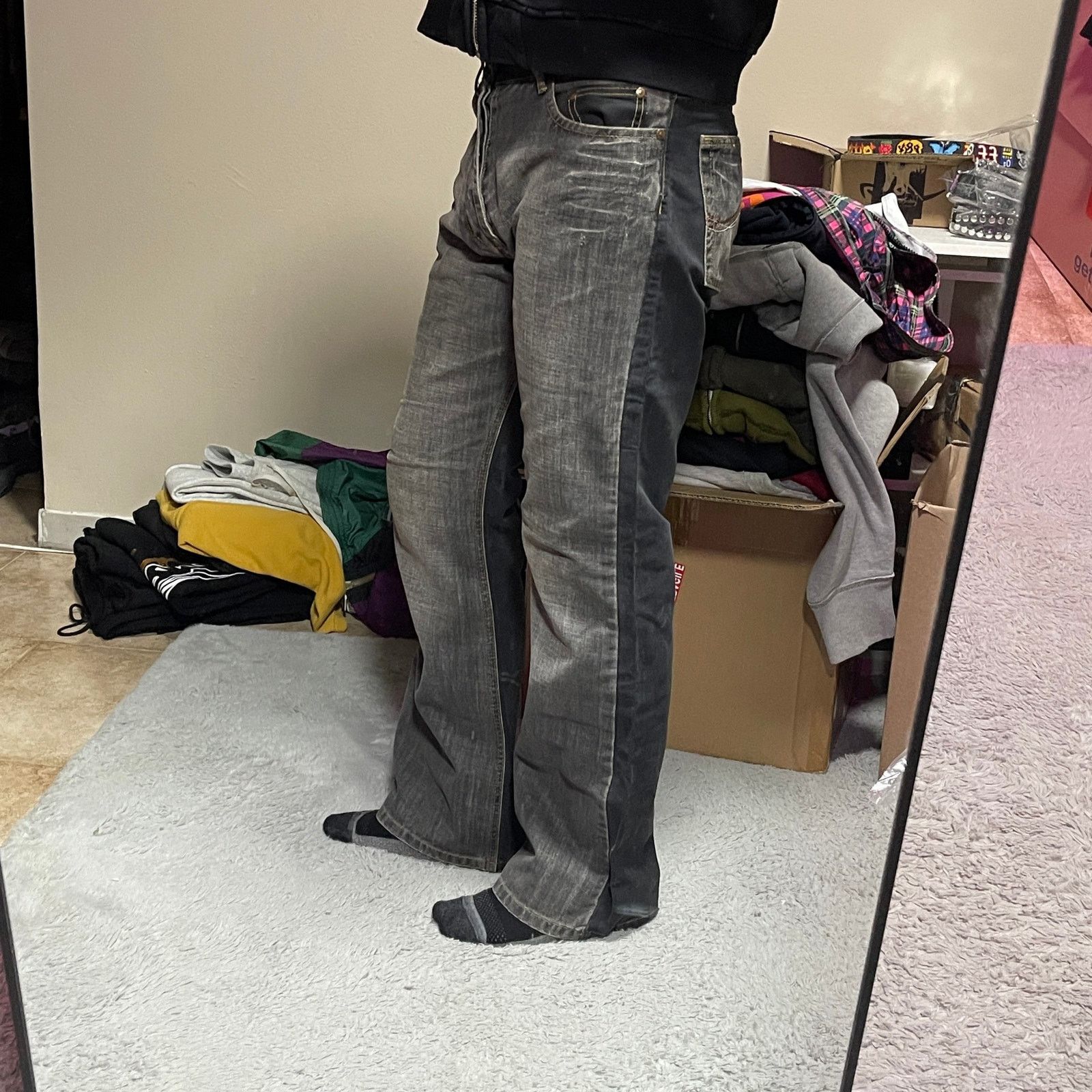 Other Vintage Japanese Archive Faded Black Bootcut Denim Jeans Size US 30 / EU 46 - 7 Thumbnail