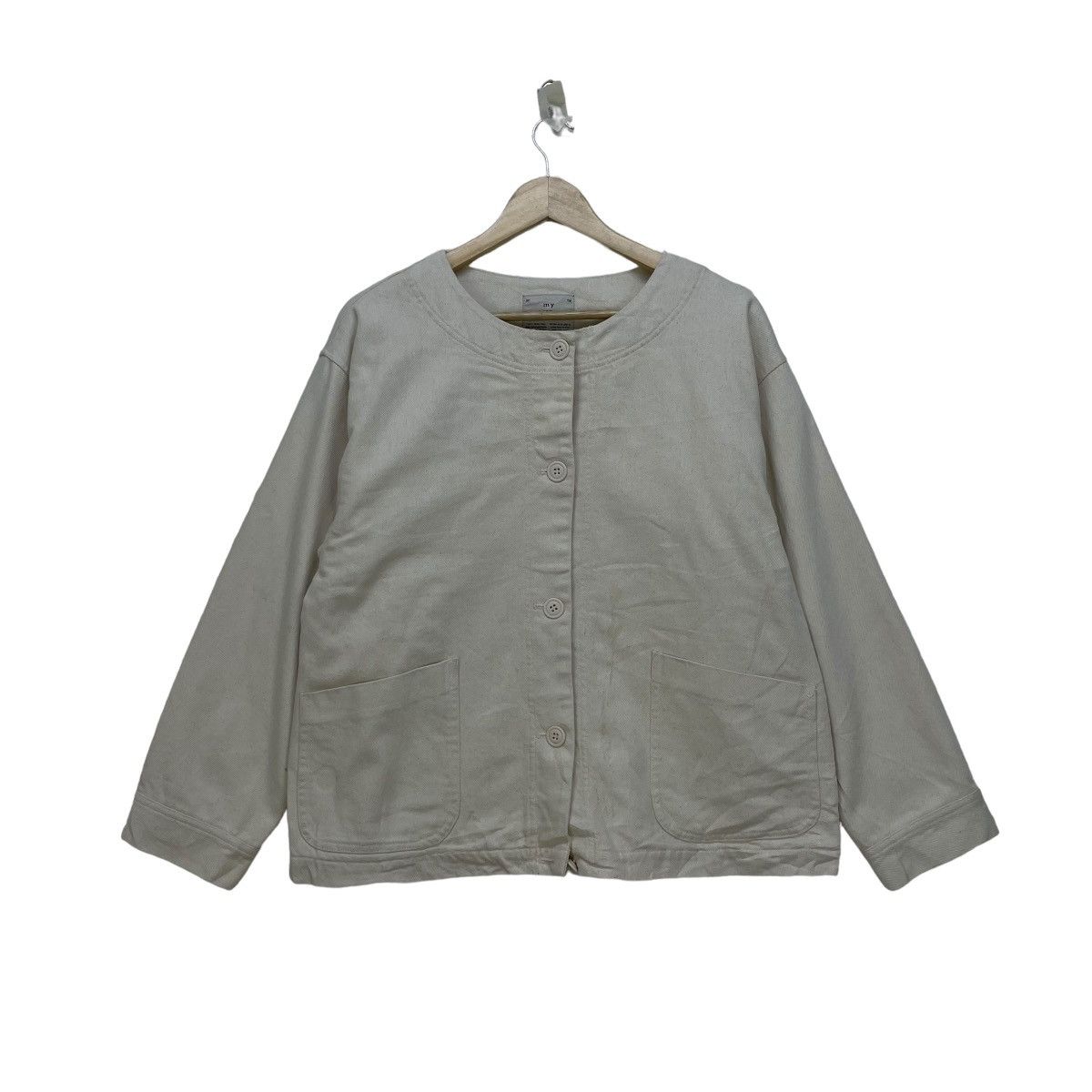 Issey Miyake Japanese Brand Studio Clip Collar Less Dual Pocket Jacket Size M / US 6-8 / IT 42-44 - 1 Thumbnail