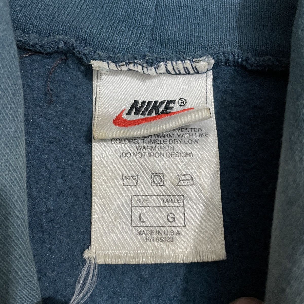 Japanese Brand 🔥 RARE 90s NIKE TONAL HOODIE MINI SWOOSH ✅ Size US L / EU 52-54 / 3 - 6 Thumbnail