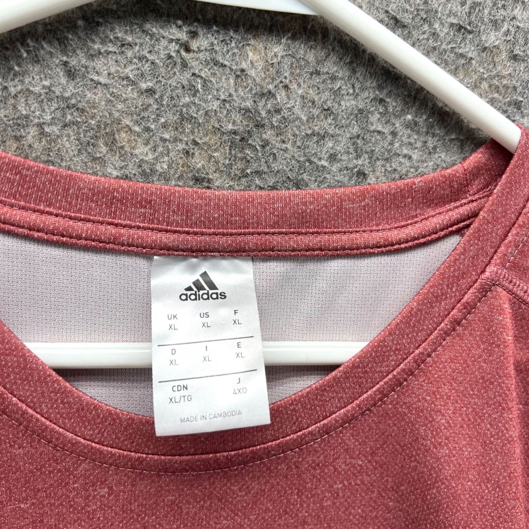 Adidas Adidas Shirt Men XL Pink Soccer Jersey Polyester Knit Crew Neck Short Sleeve Size US XL / EU 56 / 4 - 6 Thumbnail