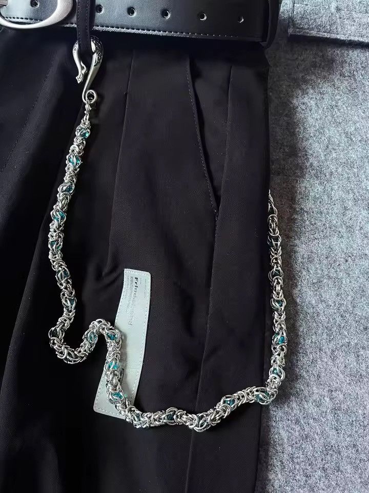 Jean Snake Bone Clamp Blue Beads Pants Chain Size ONE SIZE - 3 Thumbnail