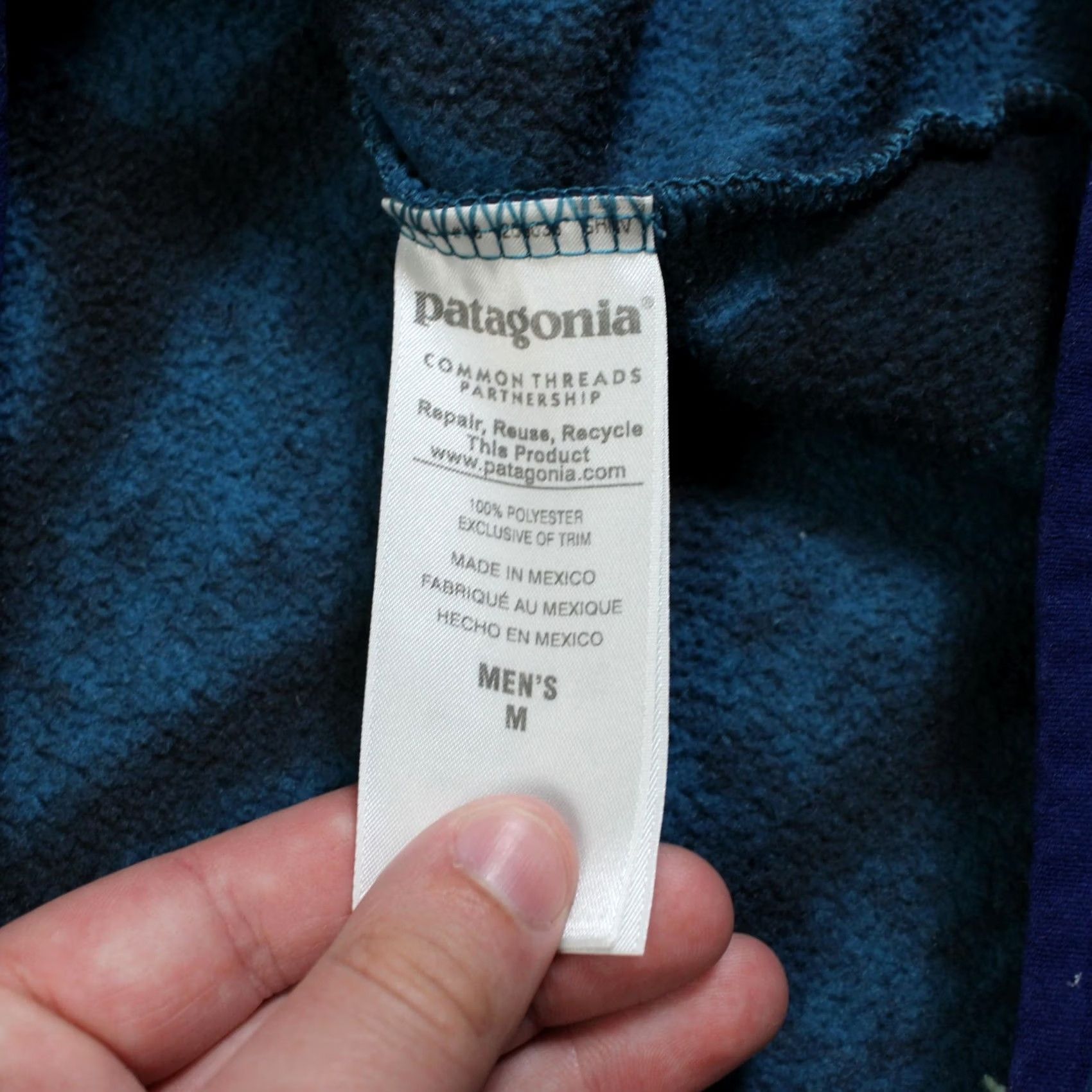 Patagonia Patagonia Synchilla Pullover Mens M Blue Geometric Fleece Knit Snaps Soccer? Size US M / EU 48-50 / 2 - 4 Thumbnail