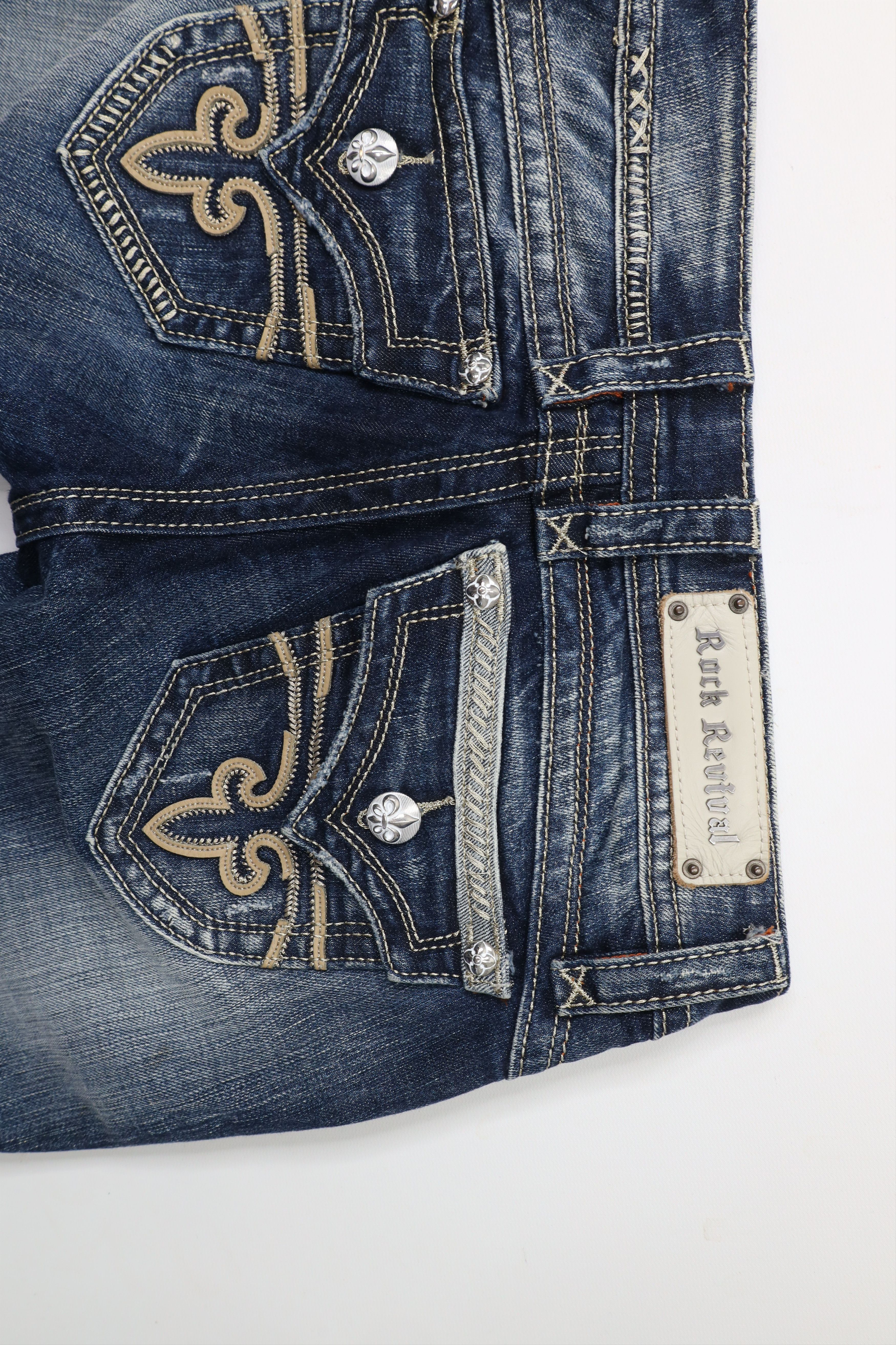 Rock Revival × Vintage Rock Revival Fleur de Lis Gwen Skinny Denim Jeans Blue Size 26" / US 2 / IT 38 - 13 Thumbnail