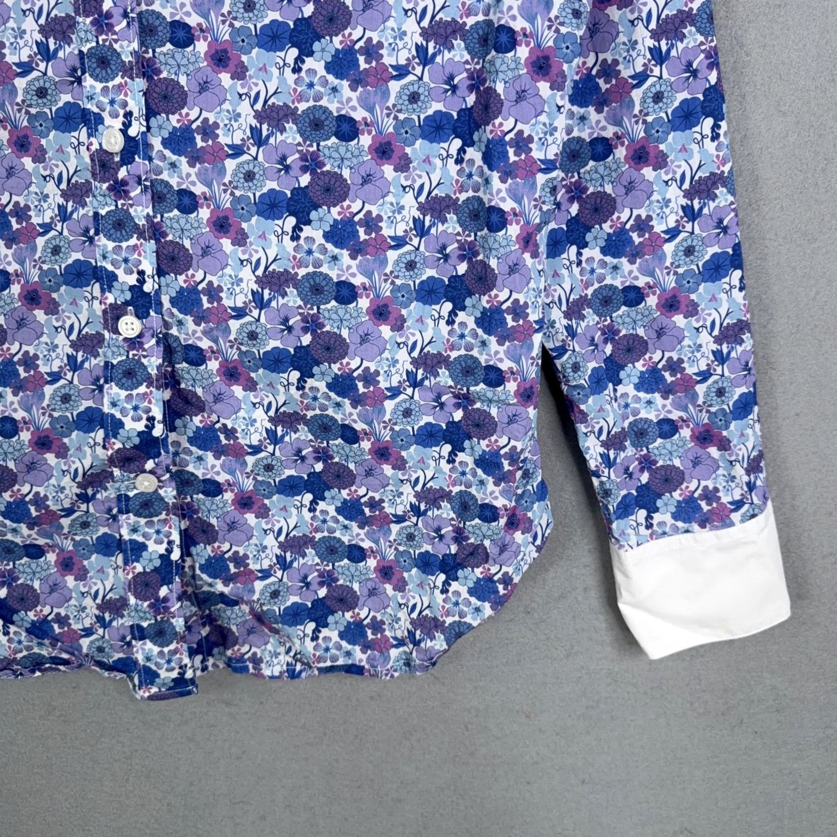 J.Crew VINTAGE? No. J.CREW Shirt Womens 6 Blue Liberty Floral Long Sleeve Collared Top Button-Up Size M / US 6-8 / IT 42-44 - 3 Thumbnail