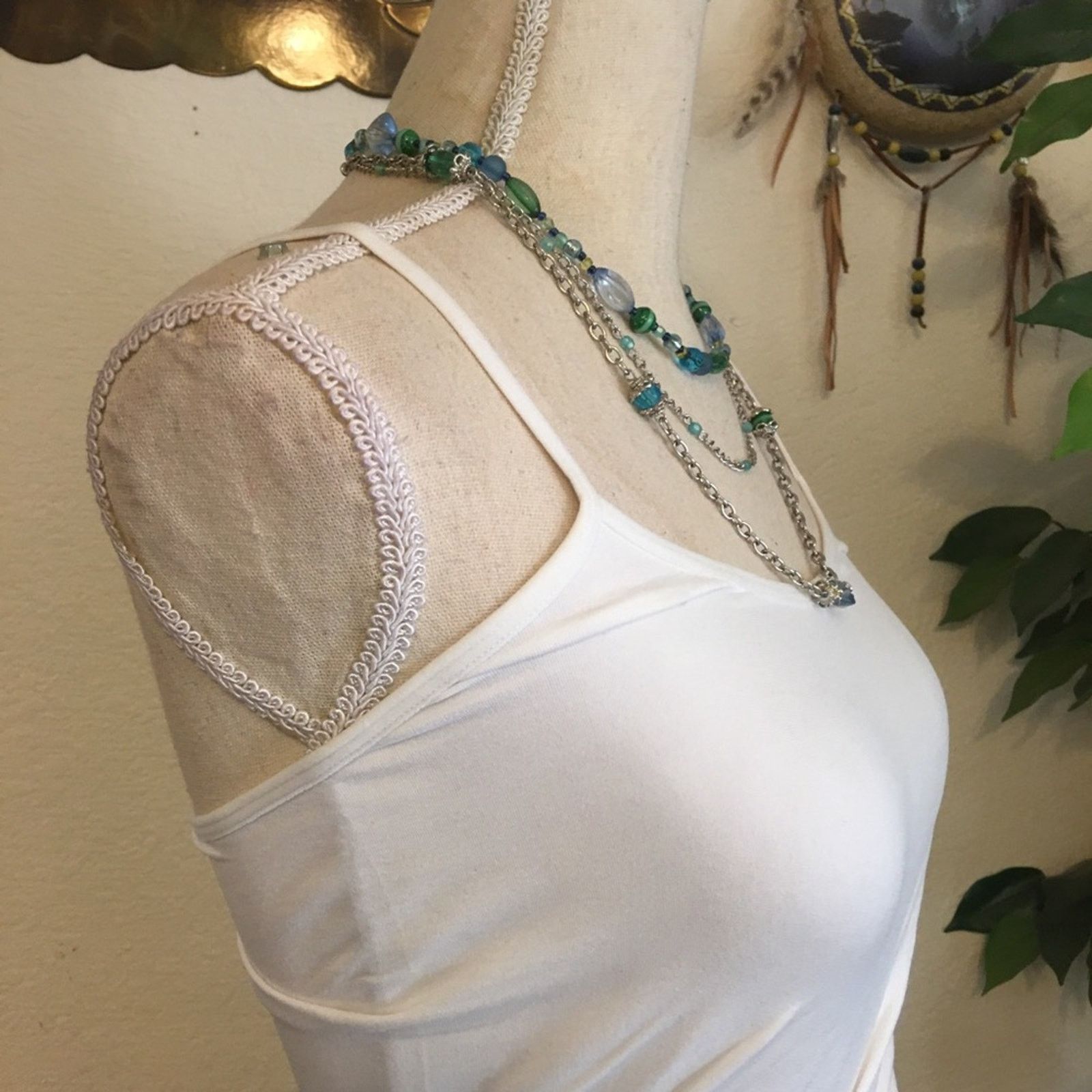 Jewelry Triple strand layered beaded chain necklace Size ONE SIZE - 2 Thumbnail