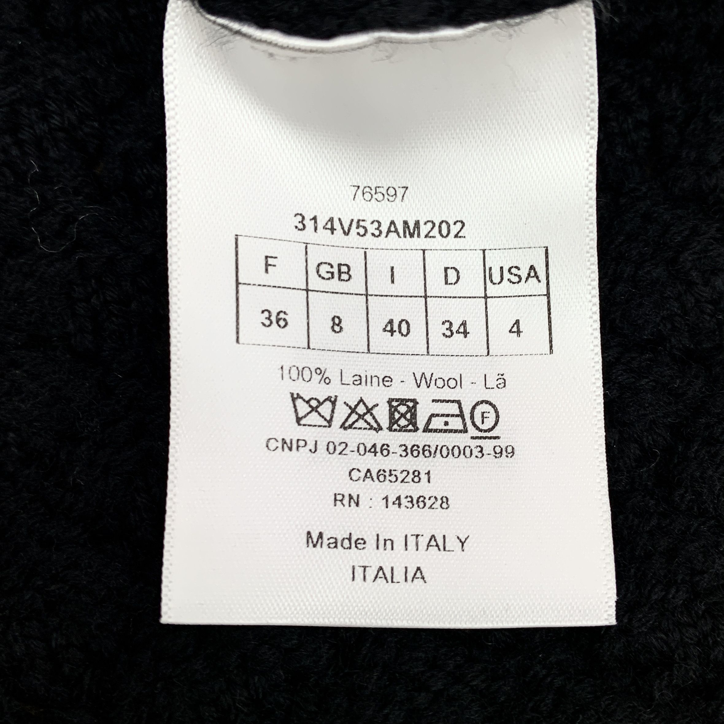Dior Christian Dior Black Wool Cardigan with Gold Buttons (36 XS) Size XS / US 0-2 / IT 36-38 - 3 Thumbnail