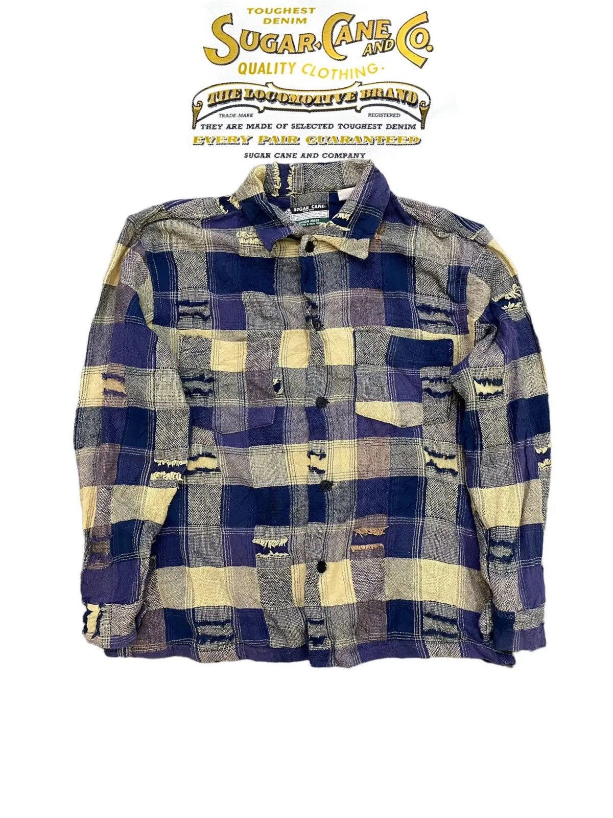 Sugar Cane Sugar Cane Sashiko Boro Patchwork Pocket Shirt Size US M / EU 48-50 / 2 - 1 Thumbnail