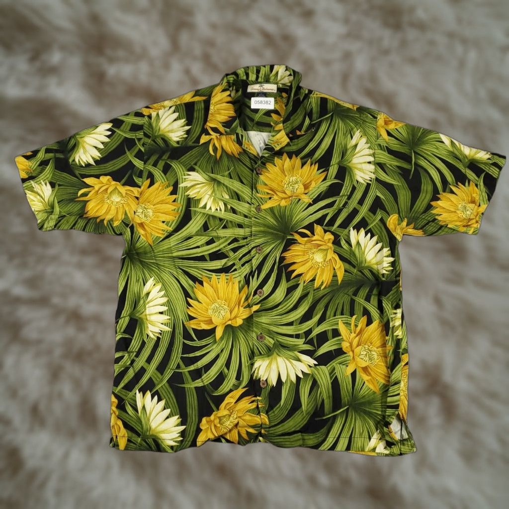 Tommy Bahama Tommy Bahama Shirt Mens Large Green Floral Silk Hawaiian Button Up Short Sleeve Size US L / EU 52-54 / 3 - 1 Thumbnail