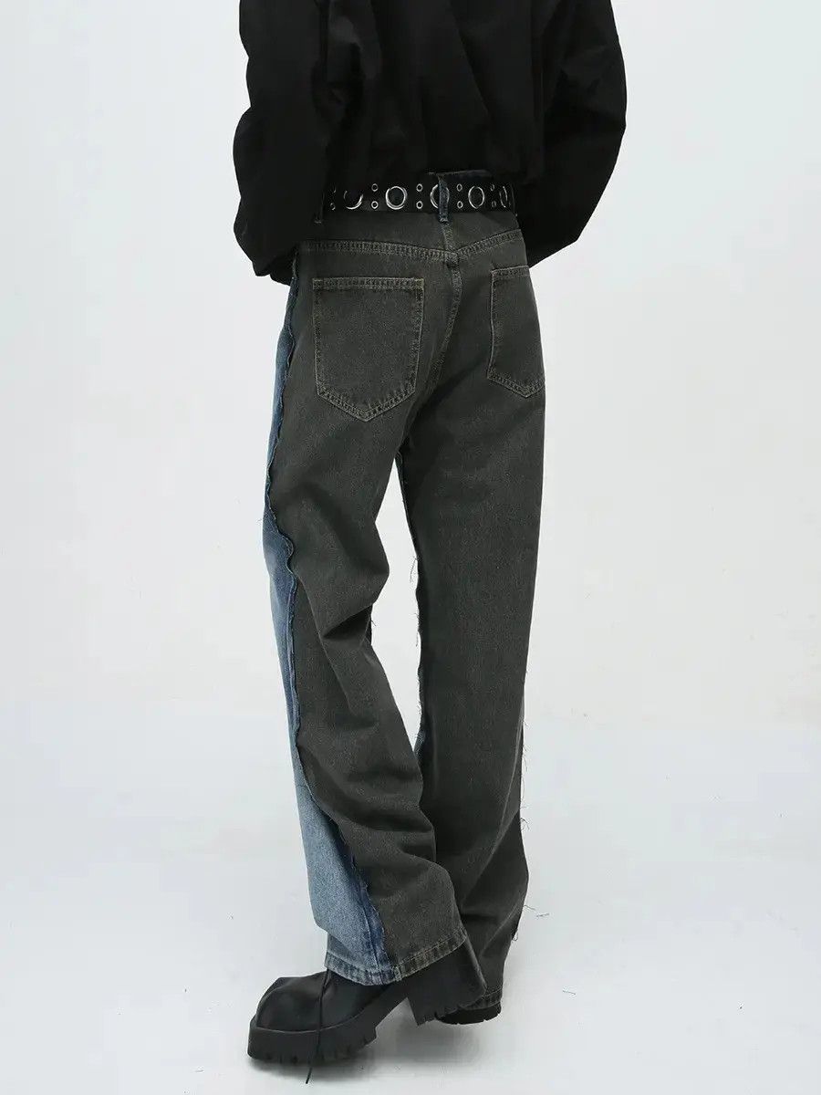 Japanese Brand Retro blue gray patchwork casual jeans Size US 32 / EU 48 - 4 Thumbnail