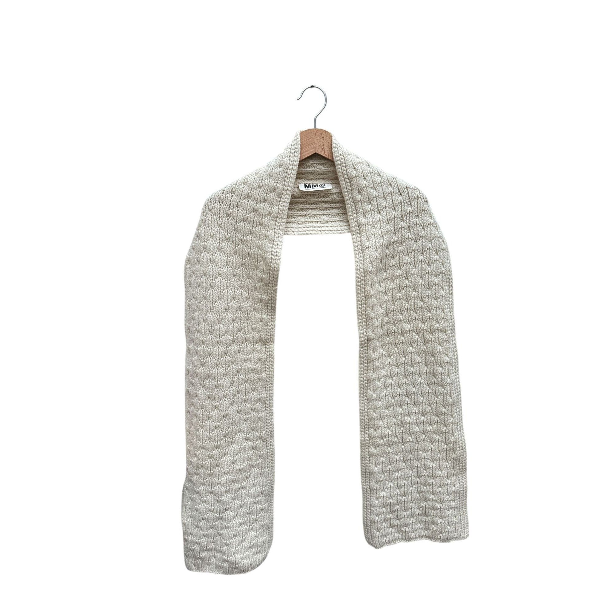 Maison Margiela Beige Wool Knit Scarf Size ONE SIZE - 1 Thumbnail