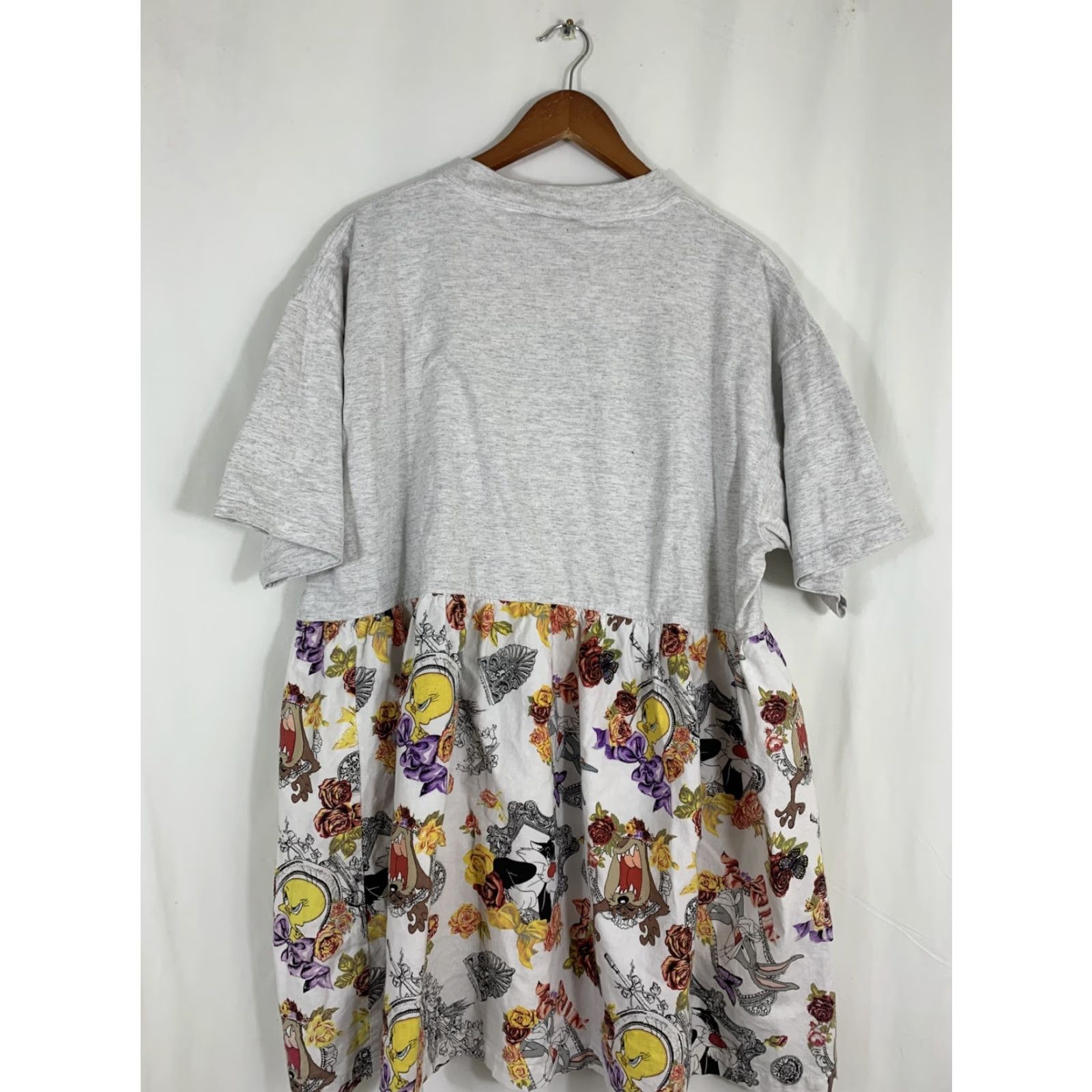 Vintage VINTAGE Looney Tunes Women's Shirt Dress L Gray Cotton 80s 90s American Tweety Bird Dress Shirt Womens Size L / US 10 / IT 46 - 7 Thumbnail