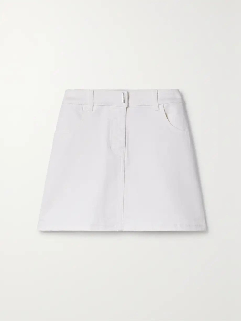 Givenchy o1y0925 Denim Mini Skirt in White Size 32" / US 10 / IT 46 - 1 Thumbnail