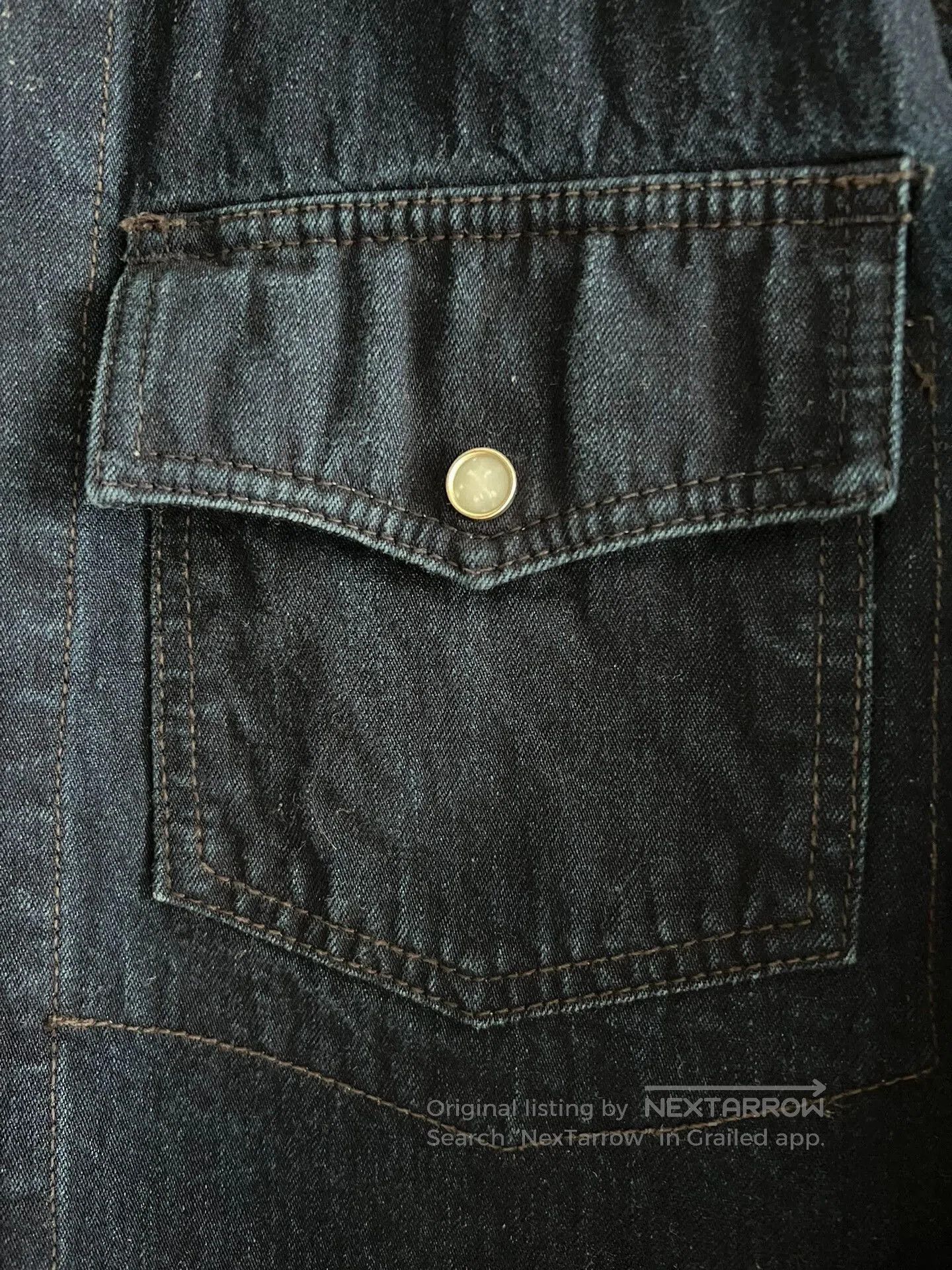 Burgus Plus blue dyed work jacket with gem buttons. Size US S / EU 44-46 / 1 - 6 Thumbnail