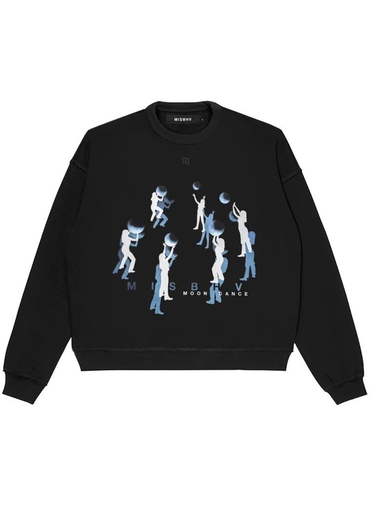 Misbhv o1mle0424 Moon Dance Crewneck Sweatshirt in Black Grailed