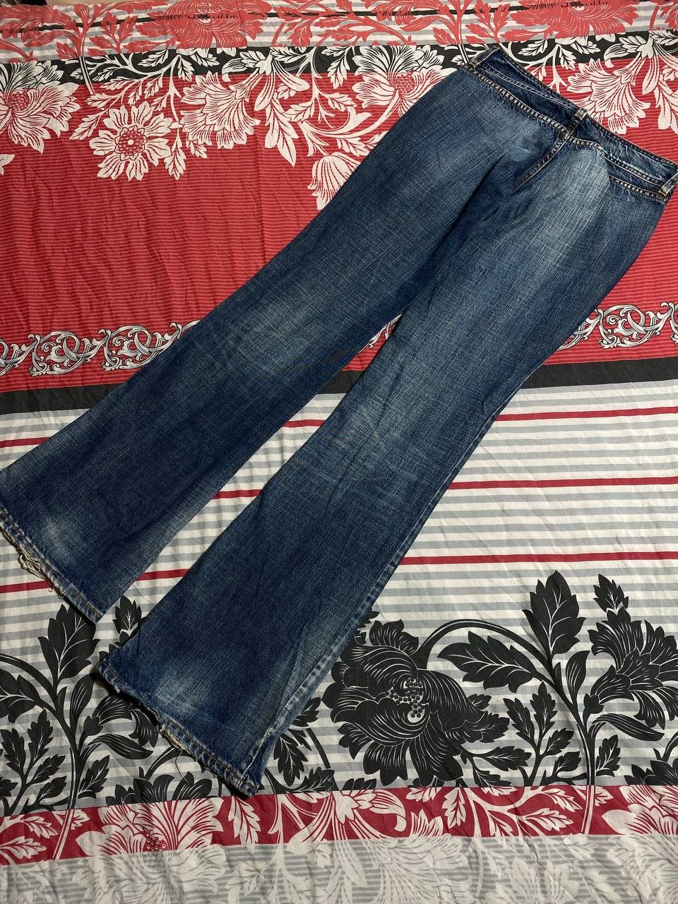 Japanese Brand Dirty Painted Patchwork Distressed Crush Faded Y2K Jeans Size US 34 / EU 50 - 4 Thumbnail