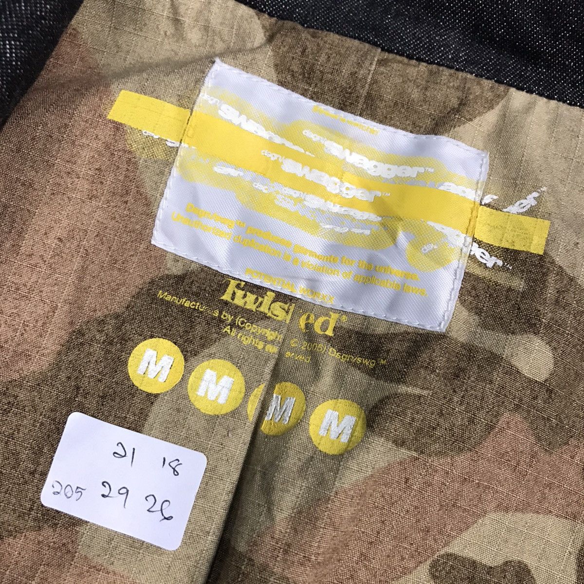 Swagger SWAGGER DENIM JACKET COAT YELLOW LINE STYLE Size US M / EU 48-50 / 2 - 14 Thumbnail