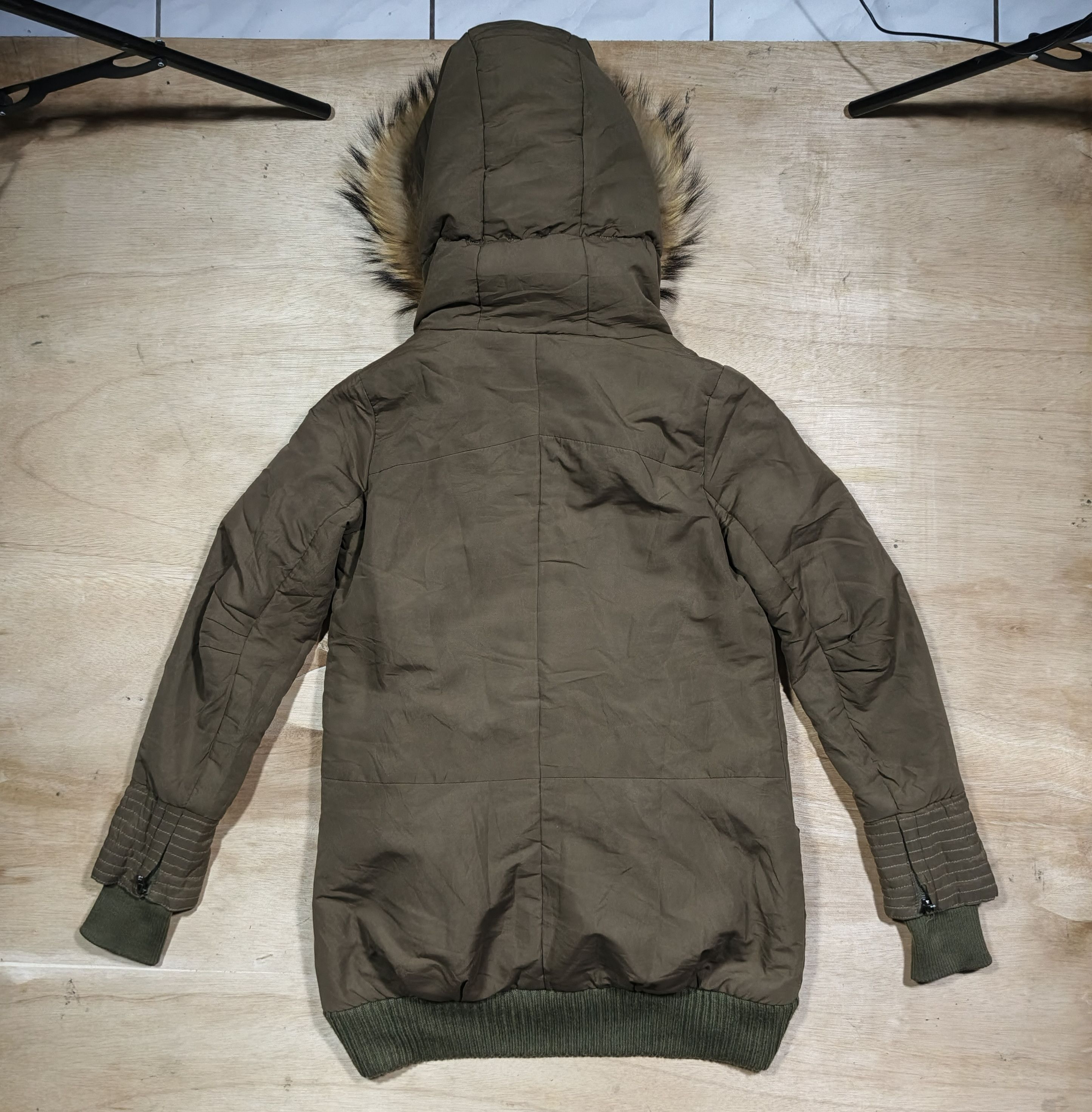 Japanese Brand EGOIST olive Green Fur Trik Hooded Parka Jacket Size M / US 6-8 / IT 42-44 - 9 Thumbnail