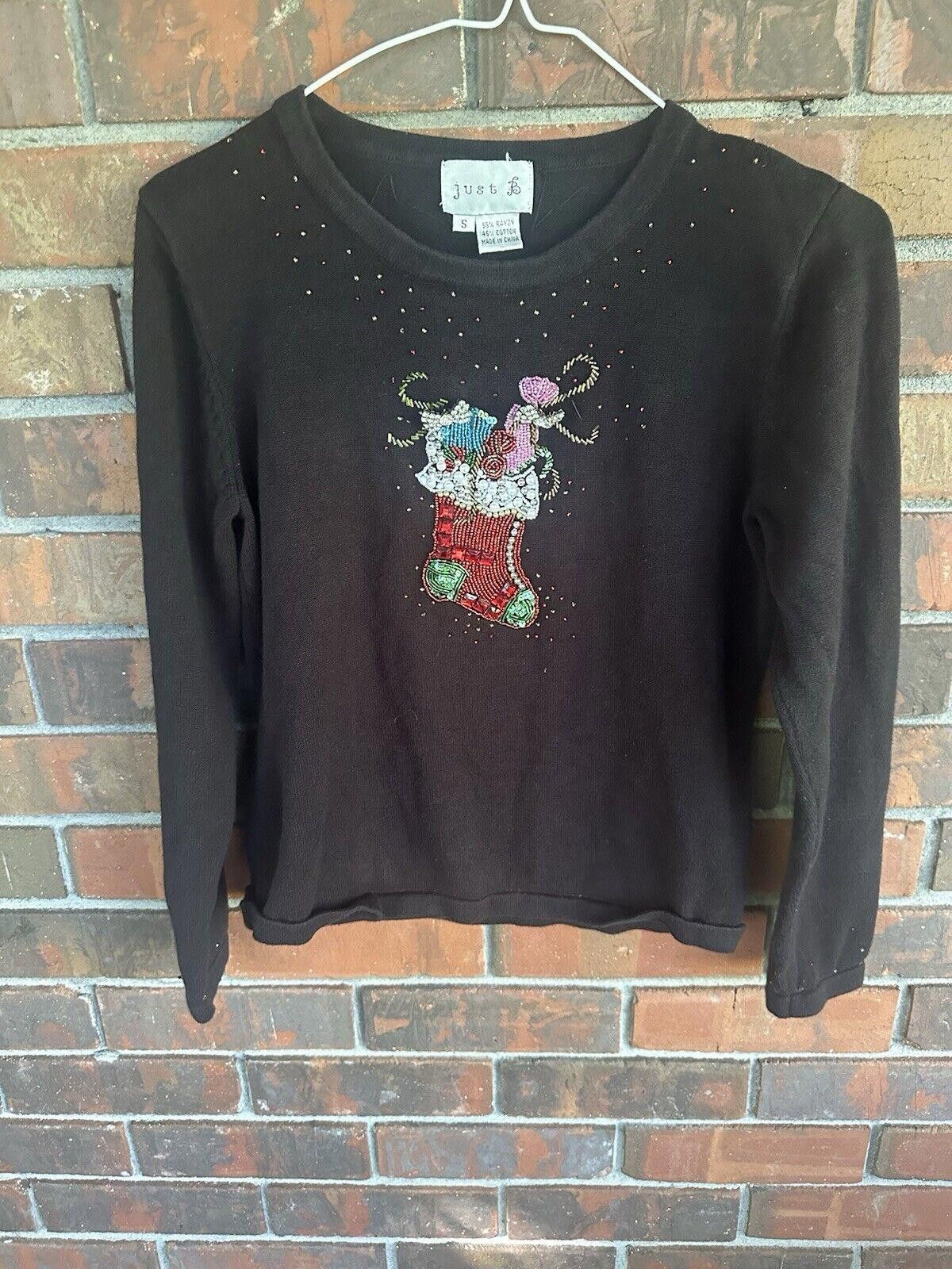 Designer ugly christmas sweater women Small Just B Embellished With Size S / US 4 / IT 40 - 2 Thumbnail