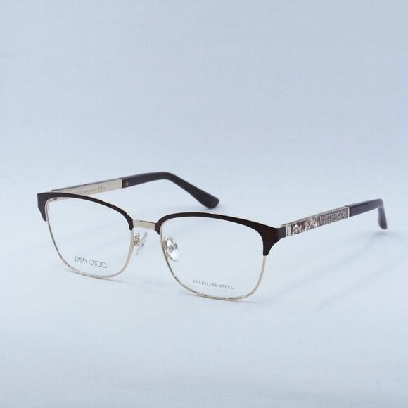 Jimmy Choo Jimmy Choo JC192 04IN 00 Eyeglasses Brown/Gold 54mm Frame Size ONE SIZE - 1 Thumbnail