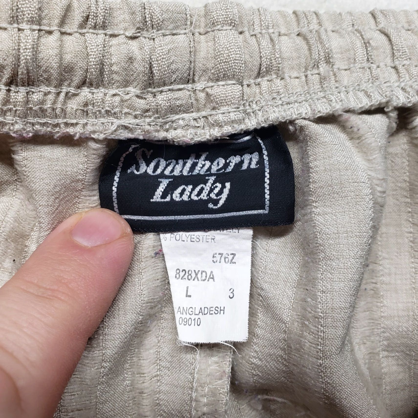 Vintage Southern Lady Pants Adult Women's Size L Large Brown Tan Beige Elastic Waist Womens Size 36" / US 14 / IT 50 - 3 Thumbnail