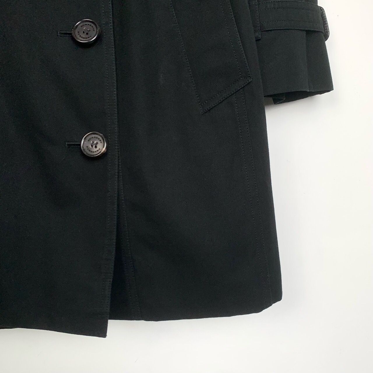 Burberry [Burberry] Double-Breasted Belted Trench Coat 38 Black Size XS / US 0-2 / IT 36-38 - 5 Thumbnail