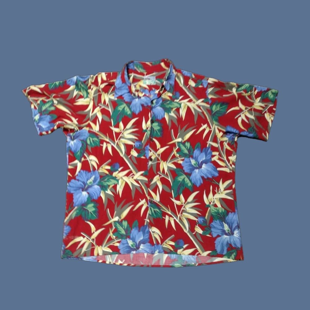 Reyn Spooner VINTAGE Reyn Spooner Shirt Mens L Floral Hawaiian 80s 90s College Florida School Button-Up Short Sleeve Blue Size US L / EU 52-54 / 3 - 1 Thumbnail