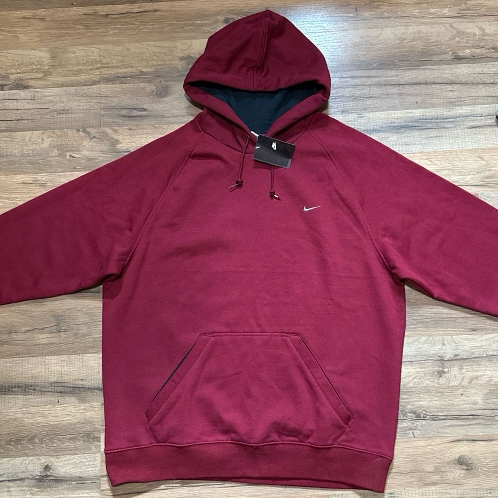 Nike 2007 Nike Solo Swoosh Maroon Hoodie Sweatshirt Size US XL / EU 56 / 4 - 2 Thumbnail