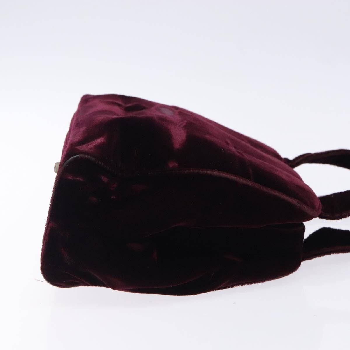 Prada PRADA Hand Bag Velor Bordeaux Silver Size ONE SIZE - 4 Thumbnail