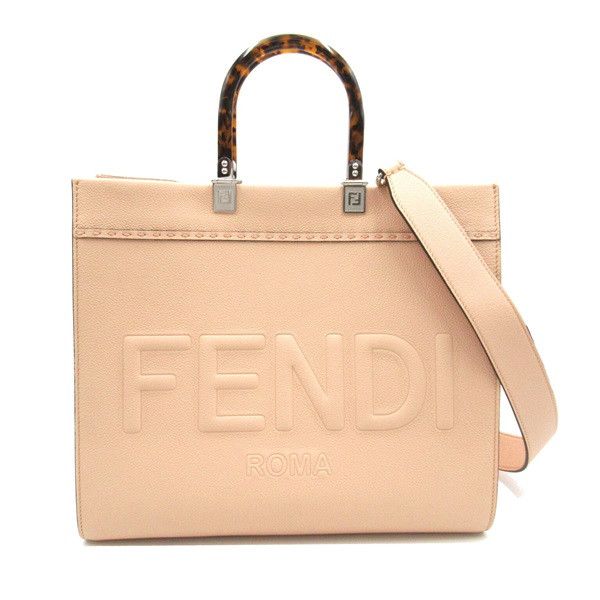image of Fendi Sunshine Logo Tote Bag in Pink, Women's