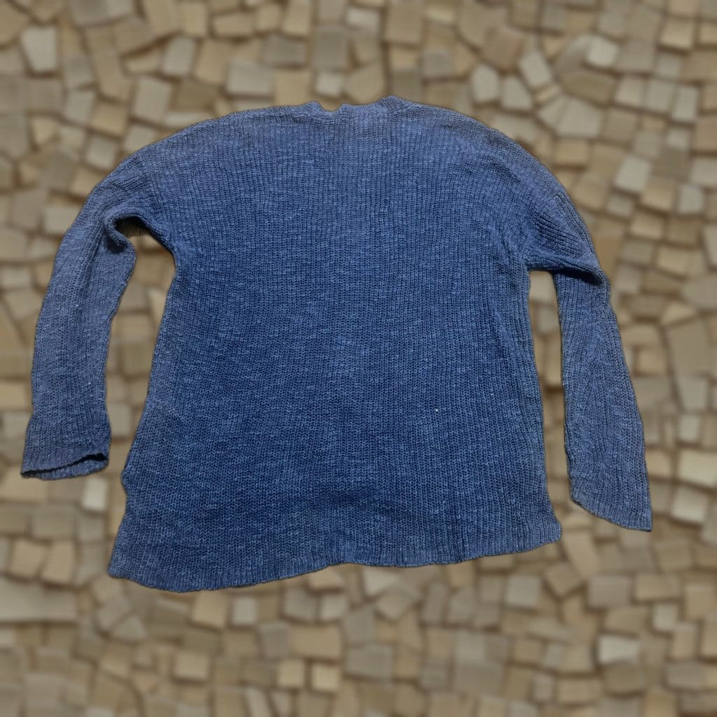 Eileen Fisher VINTAGE? Actually not vintage. Eileen Fisher Sweater Women Size Small Blue Full Zip Long Sleeve Knit Shirt? Size S / US 4 / IT 40 - 1 Thumbnail
