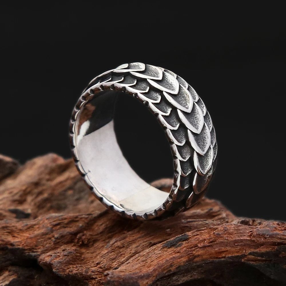 Jewelry Vikings Dragon Scale Ring Size ONE SIZE - 6 Thumbnail