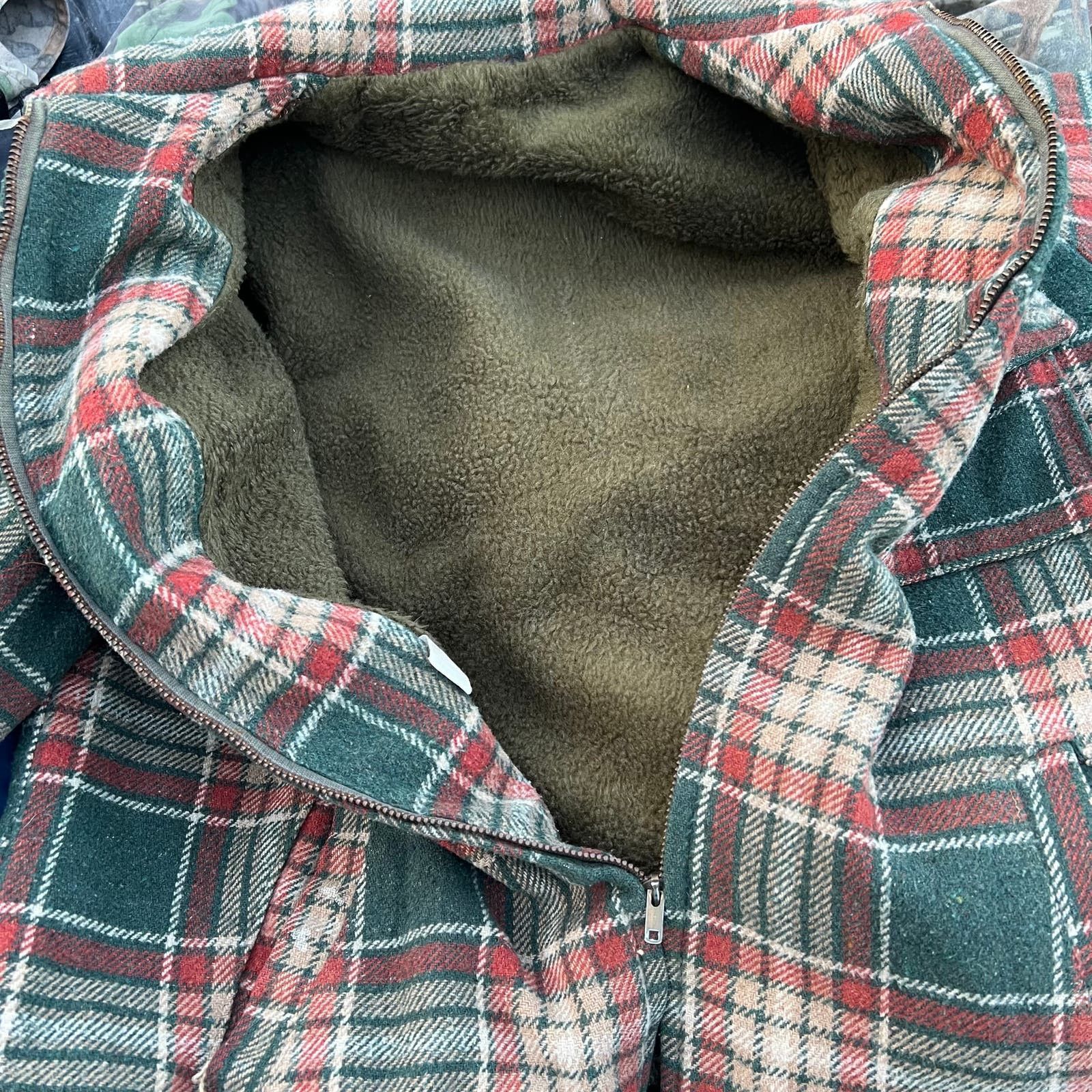 Vintage True Vintage green orange plaid wool talon zipper jacket Size US L / EU 52-54 / 3 - 13 Thumbnail