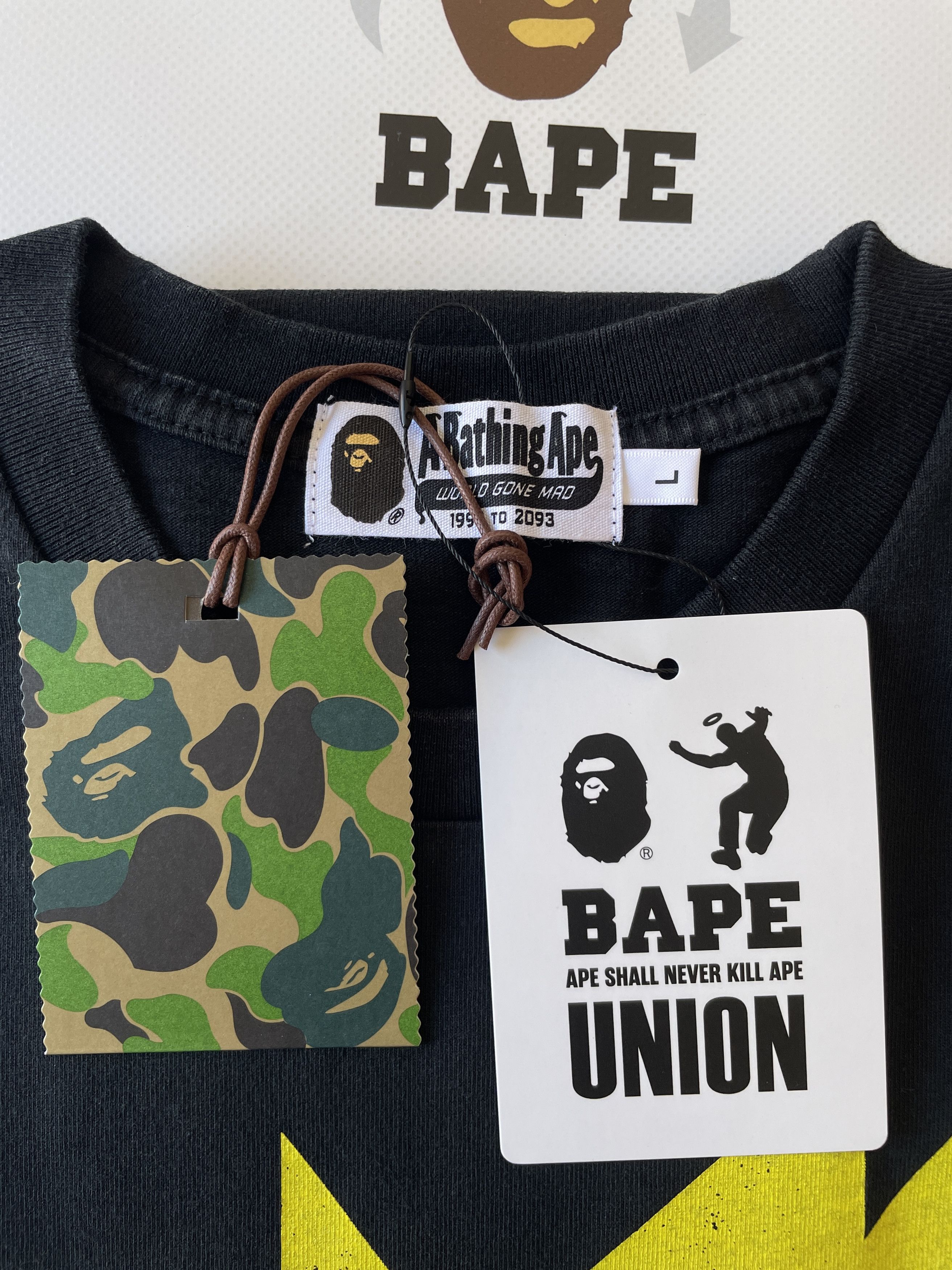 Bape × Union LA BAPE X UNION WASHED STA TEE Size US L / EU 52-54 / 3 - 7 Thumbnail