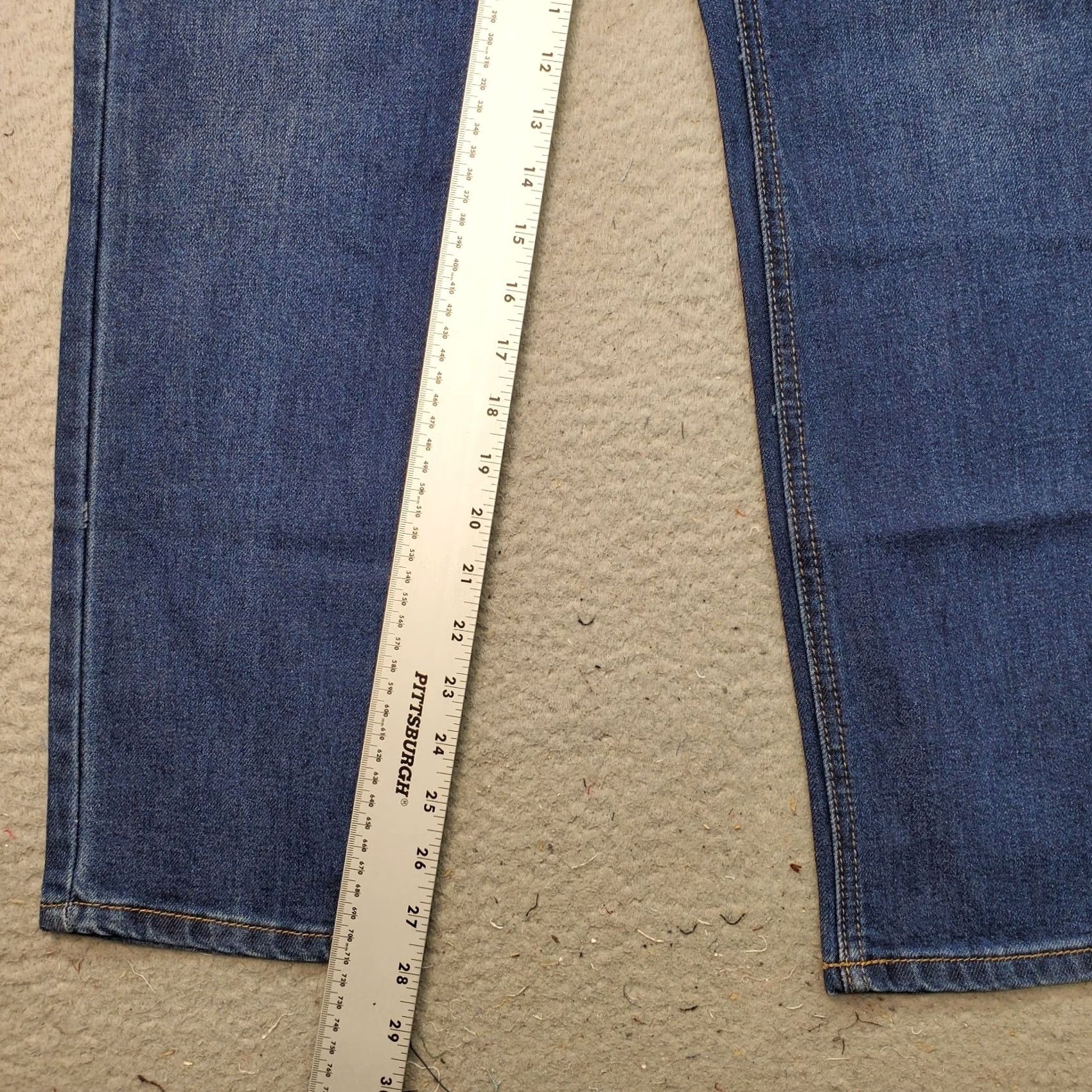 Vintage Seven7 Womens 6 Blue Denim Straight Jeans High Rise Comfort Stretch Signature Whiskered Classic 5-Pocket Regular Rise Jeans Size 28" / US 6 / IT 42 - 4 Thumbnail