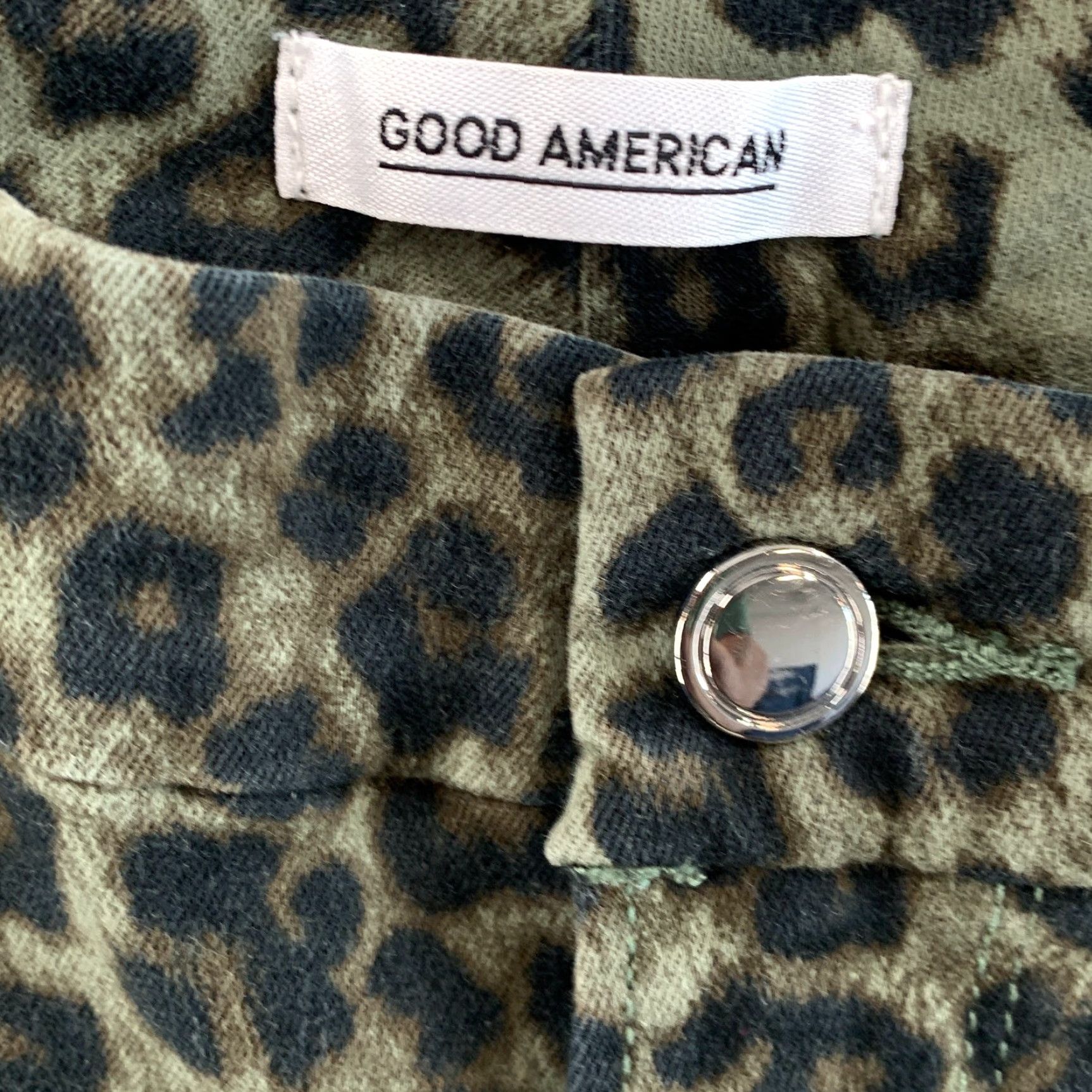 Good American Good American Sage Leopard Goodlegs Crop Skinny Jeans SZ 14 29x27.5 Size 29" - 7 Thumbnail