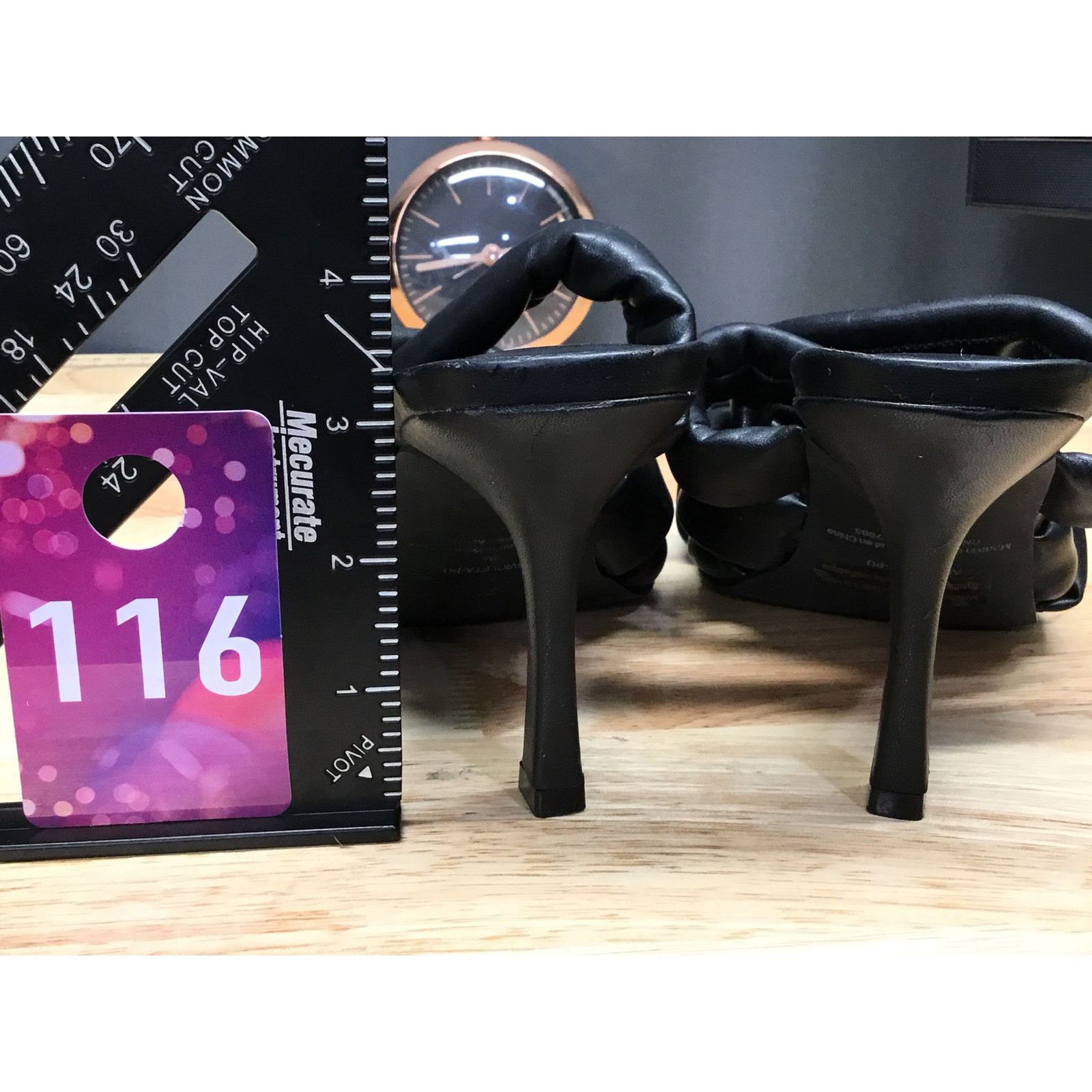 Other Abound Violeta Puffy Strap Sandals Women's 8 Black Leather Size US 8 / IT 38 - 3 Thumbnail