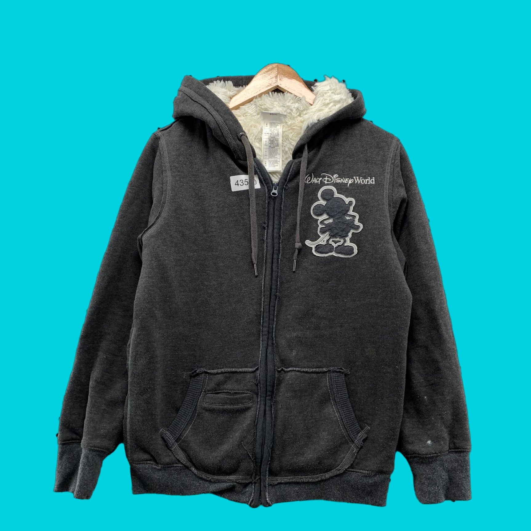 Disney Walt Disney World Gray Hoodie Zip Sweatshirt Womens Large Sherpa Lined Heavy Hoodie Size L / US 10 / IT 46 - 1 Thumbnail
