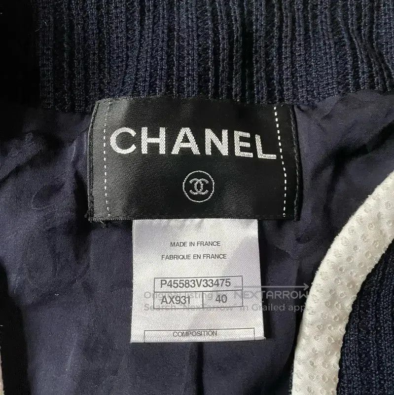 Chanel Chanel Black Women's Jacket with White Trim . Size M / US 6-8 / IT 42-44 - 3 Thumbnail