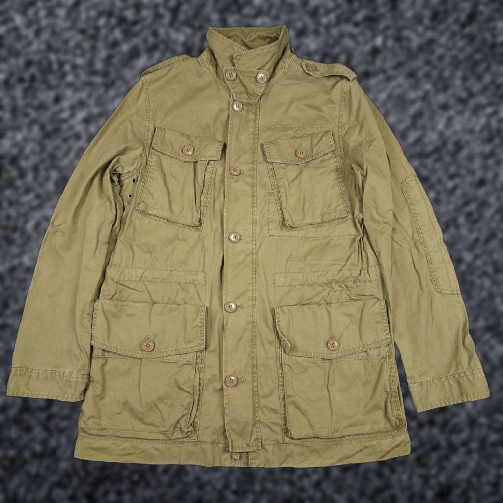 J.Crew VINTAGE J.CREW Canvas Chore Coat Womens Large Green Boyfriend Fatigue Pockets Military Jacket Size L / US 10 / IT 46 - 1 Thumbnail