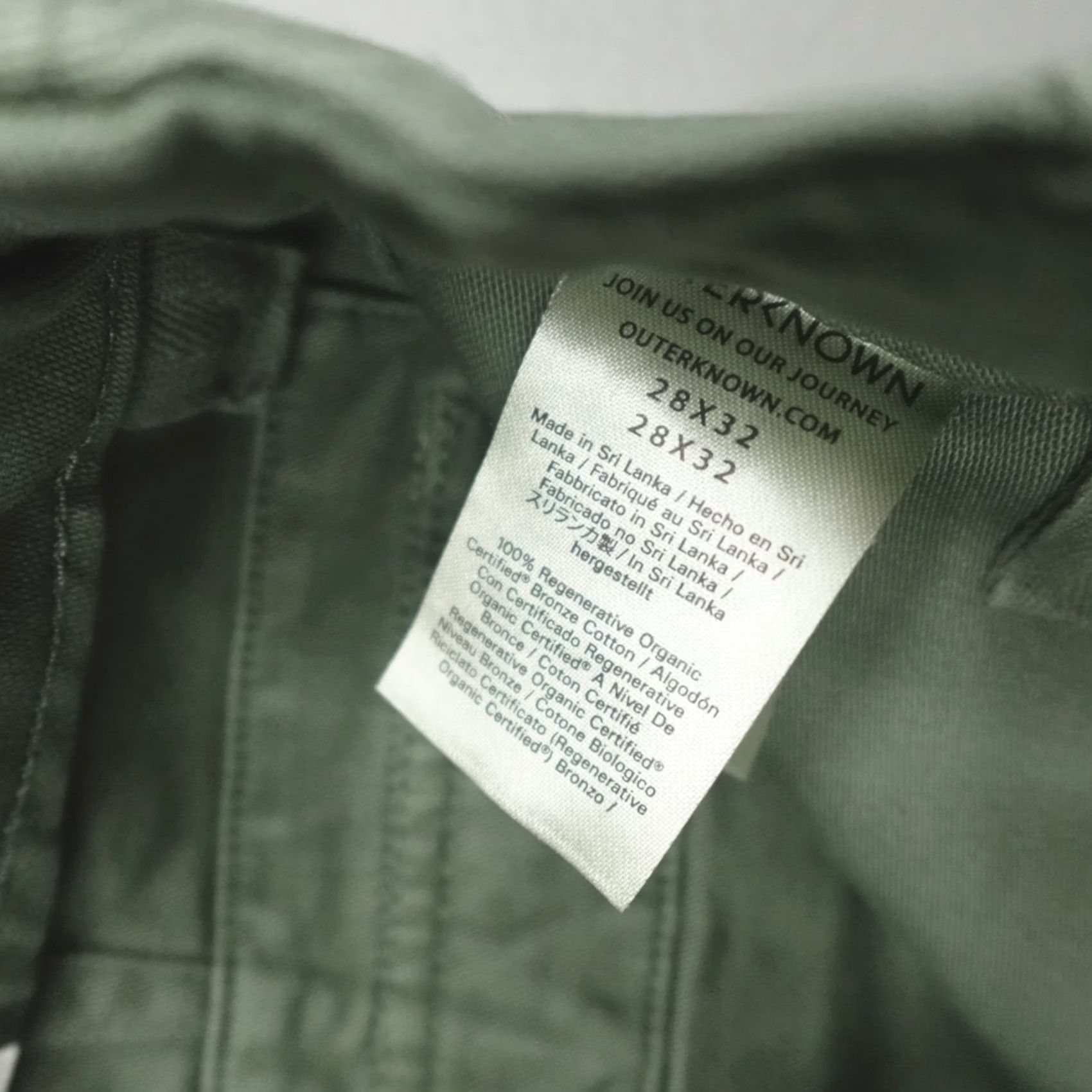 Outerknown Outerknown Field Pants Men's 28x32 Cargo Cotton Green Size US 28 / EU 44 - 5 Thumbnail