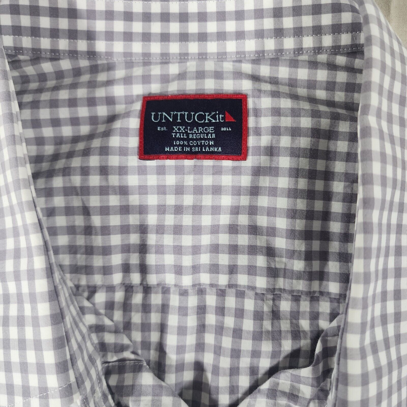 UNTUCKit Untuckit Shirt Mens XXL Gray Checkered Button Down Size US XXL / EU 58 / 5 - 4 Thumbnail