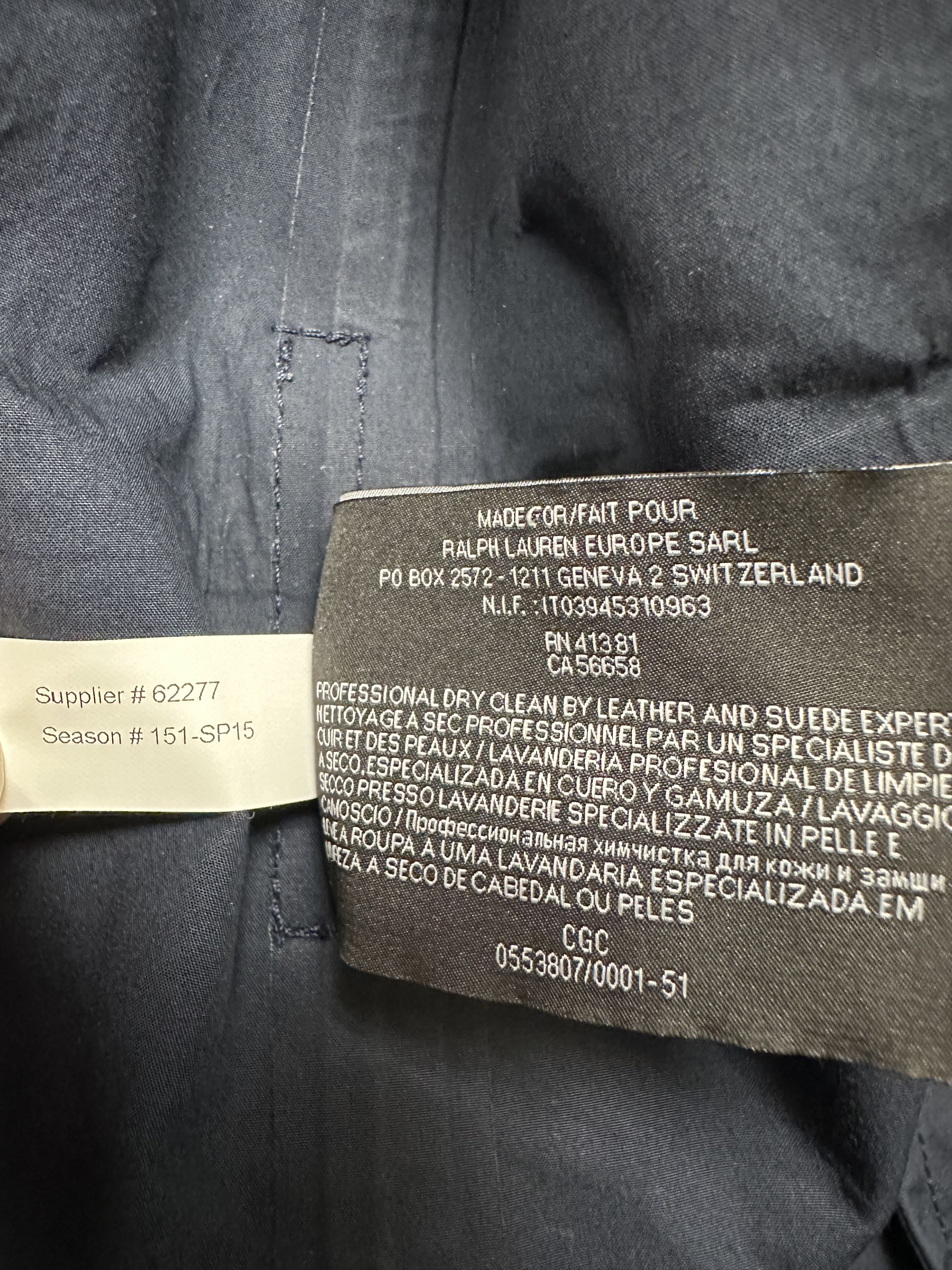 Ralph Lauren RL Black Label Lambskin Trench Italy SP15 Purple Era Size US S / EU 44-46 / 1 - 13 Thumbnail