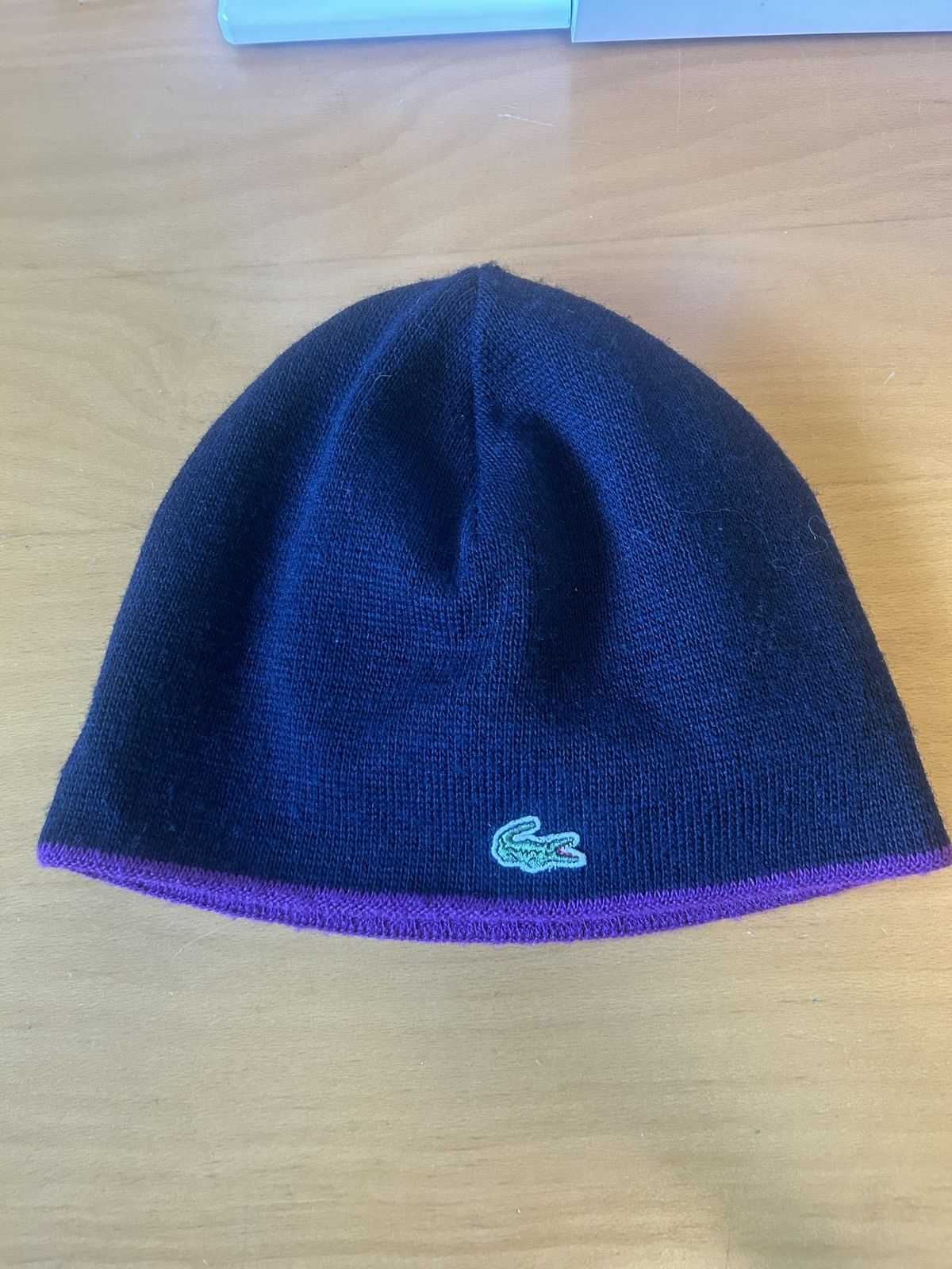Lacoste Vintage Lacoste wool reversible beanie Size ONE SIZE - 2 Thumbnail