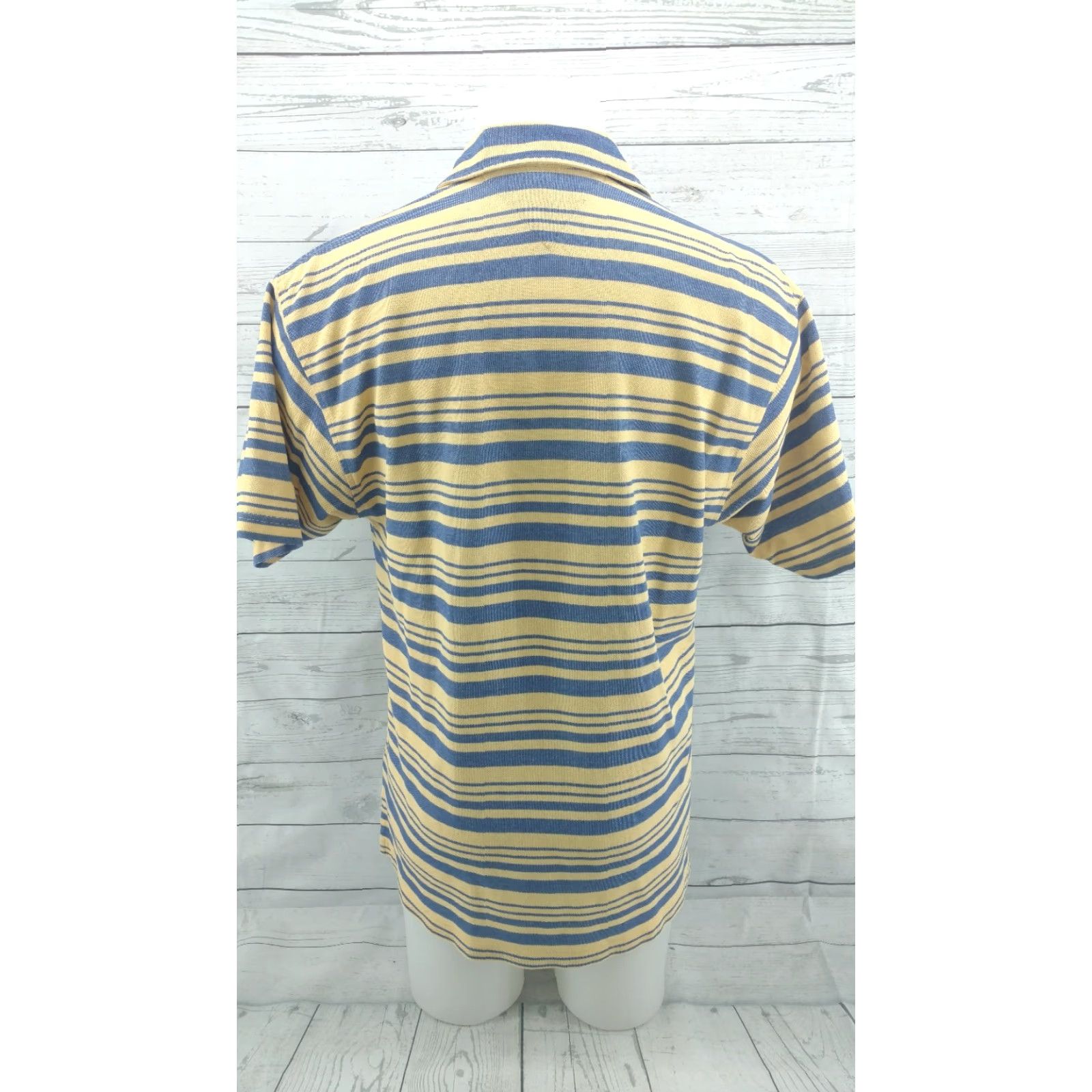 Tommy Hilfiger Tommy Hilfiger Polo Shirt Rugby Crest Stripes Yellow Blue Medium Adult M Polo Shirt Mens Size US M / EU 48-50 / 2 - 5 Thumbnail