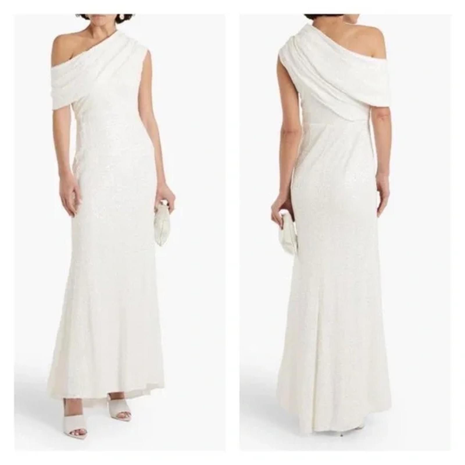 Other NWT Badgley Mischka Asymmetrical Gown Light Ivory Size 12 Size XL / US 12-14 / IT 48-50 - 4 Thumbnail