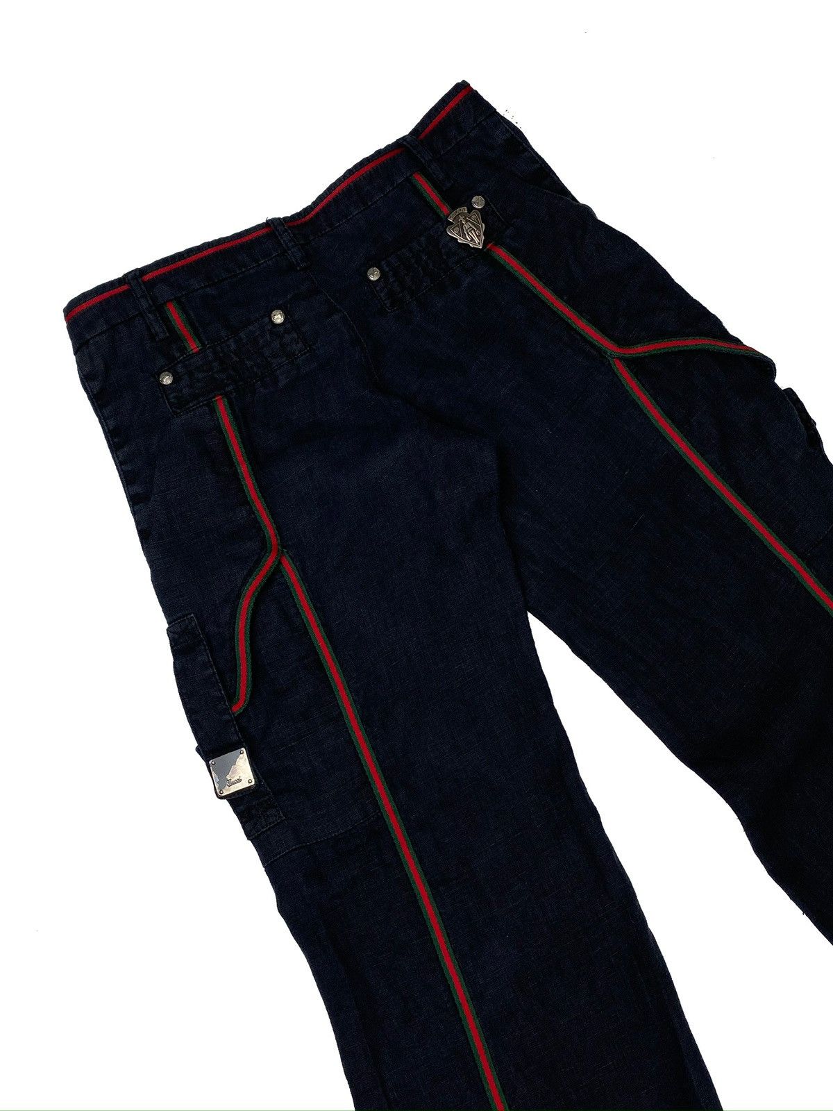 Gucci × Vintage GUCCI SS2007 Y2K MENS CARGO PANTS WIDE LEG BLACK COTTON 28 Size US 28 / EU 44 - 7 Thumbnail