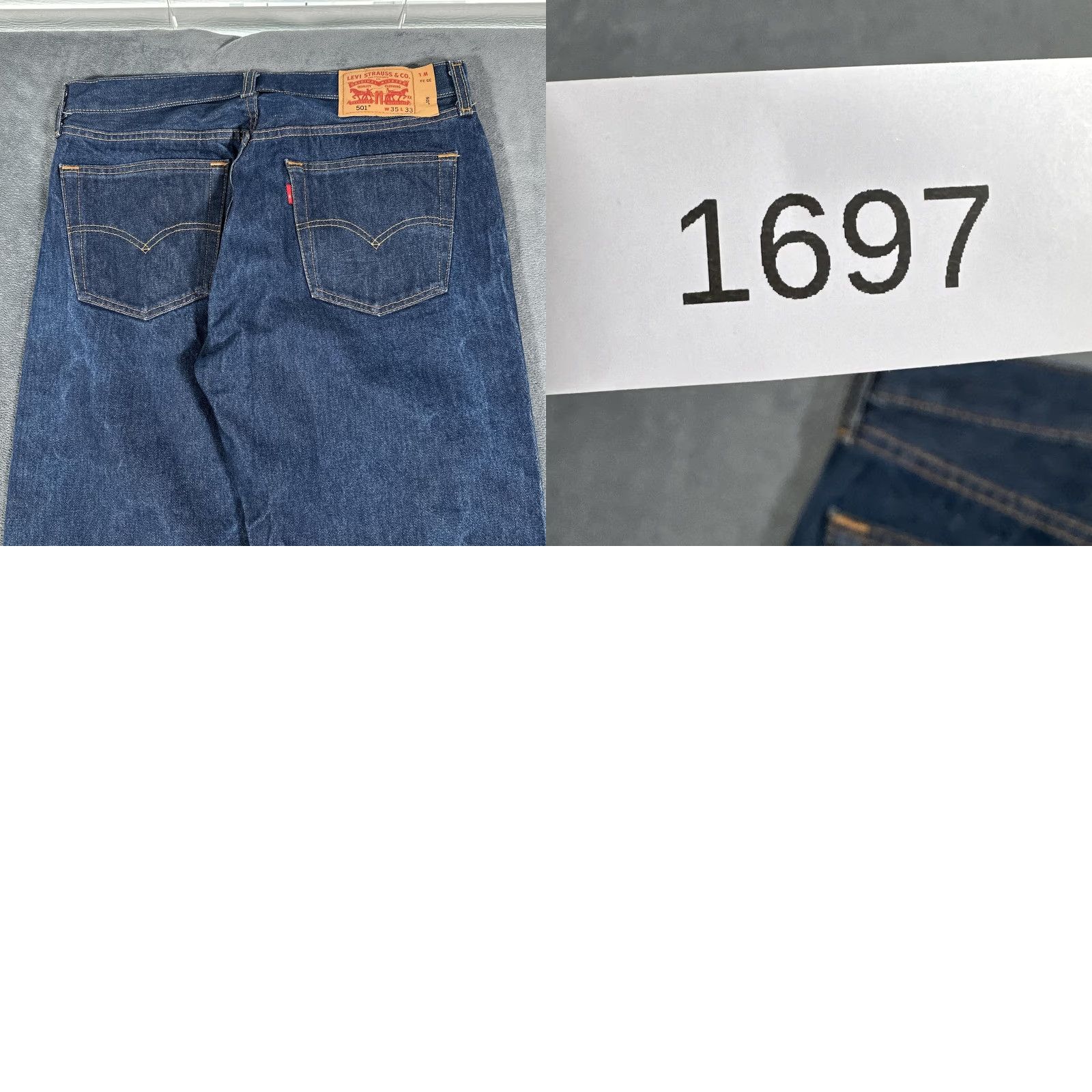 Levi's VINTAGE Levis 501 Jeans Mens 33x32 Blue Straight Leg Button Fly Raw Denim Shrink To Fit Size US 33 - 10 Thumbnail