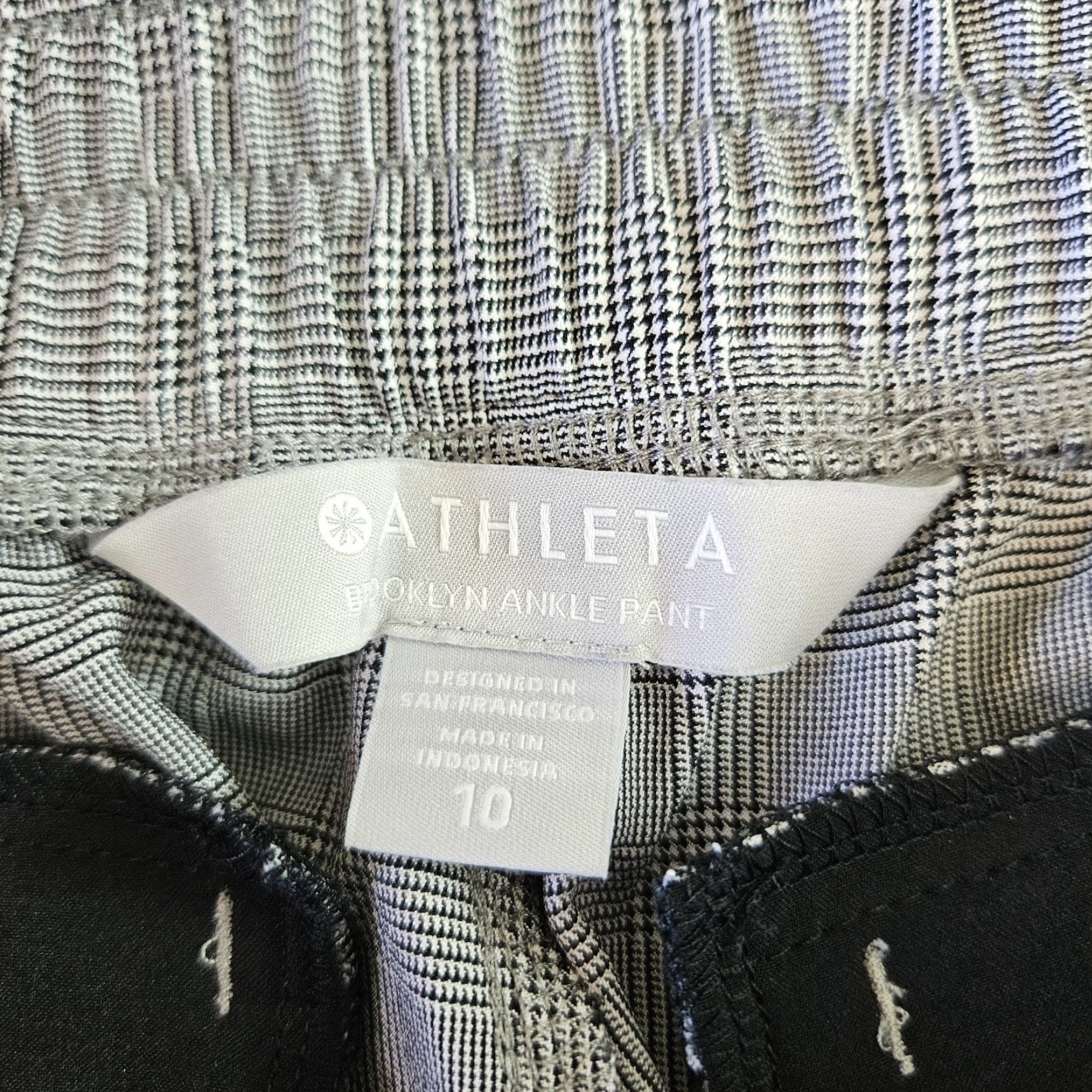 Athleta Athleta Womens Brooklyn Ankle Pants Sz 10 Black Plaid Pull On Size 32" / US 10 / IT 46 - 7 Thumbnail